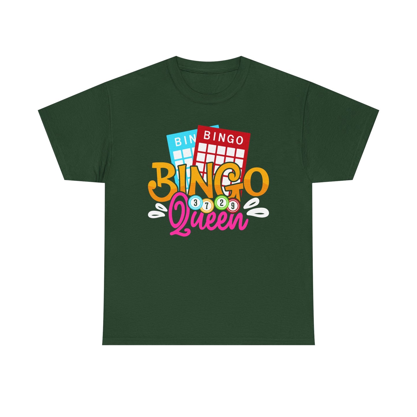 Bingo Queen T-Shirt – Colorful Bingo Cards Graphic Tee for Players & Seniors
