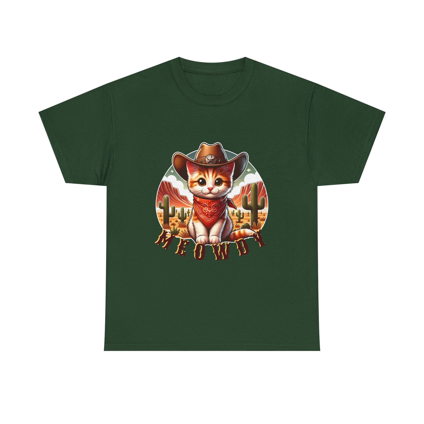 Cat Cowboy Tee — "Meowdy" Western Kitten Graphic T-Shirt
