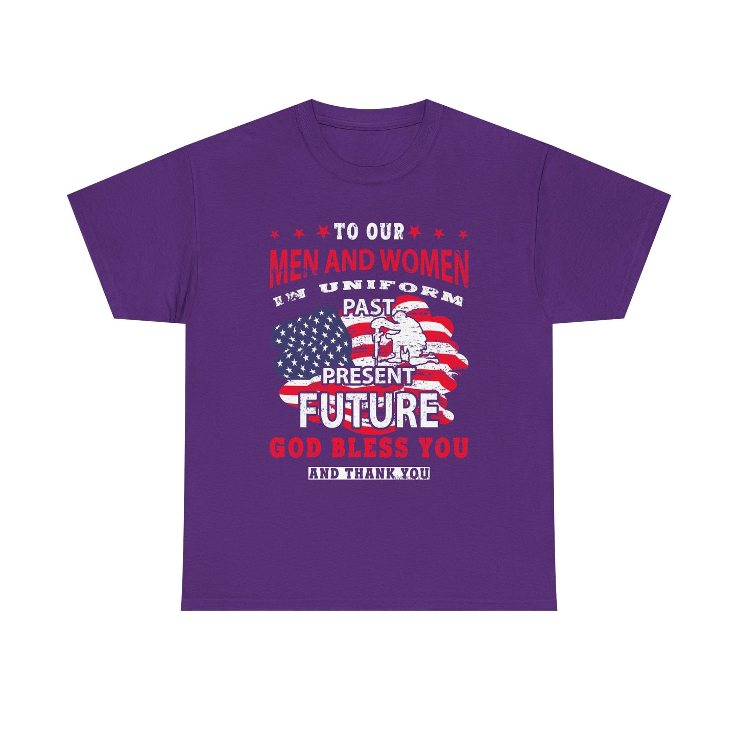 Veterans Tribute T-Shirt — "To Our Men and Women" American Flag Military Tee
