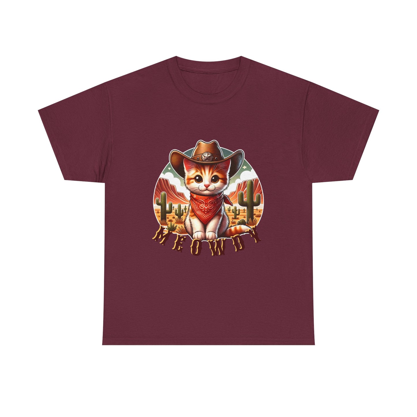 Cat Cowboy Tee — "Meowdy" Western Kitten Graphic T-Shirt