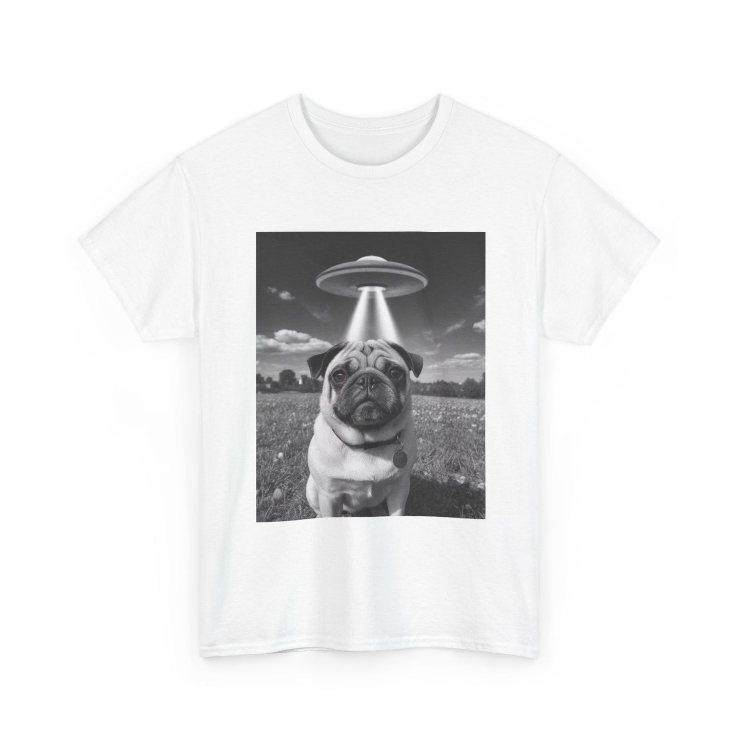 Pug Abduction Tee - Funny UFO Dog Graphic Shirt