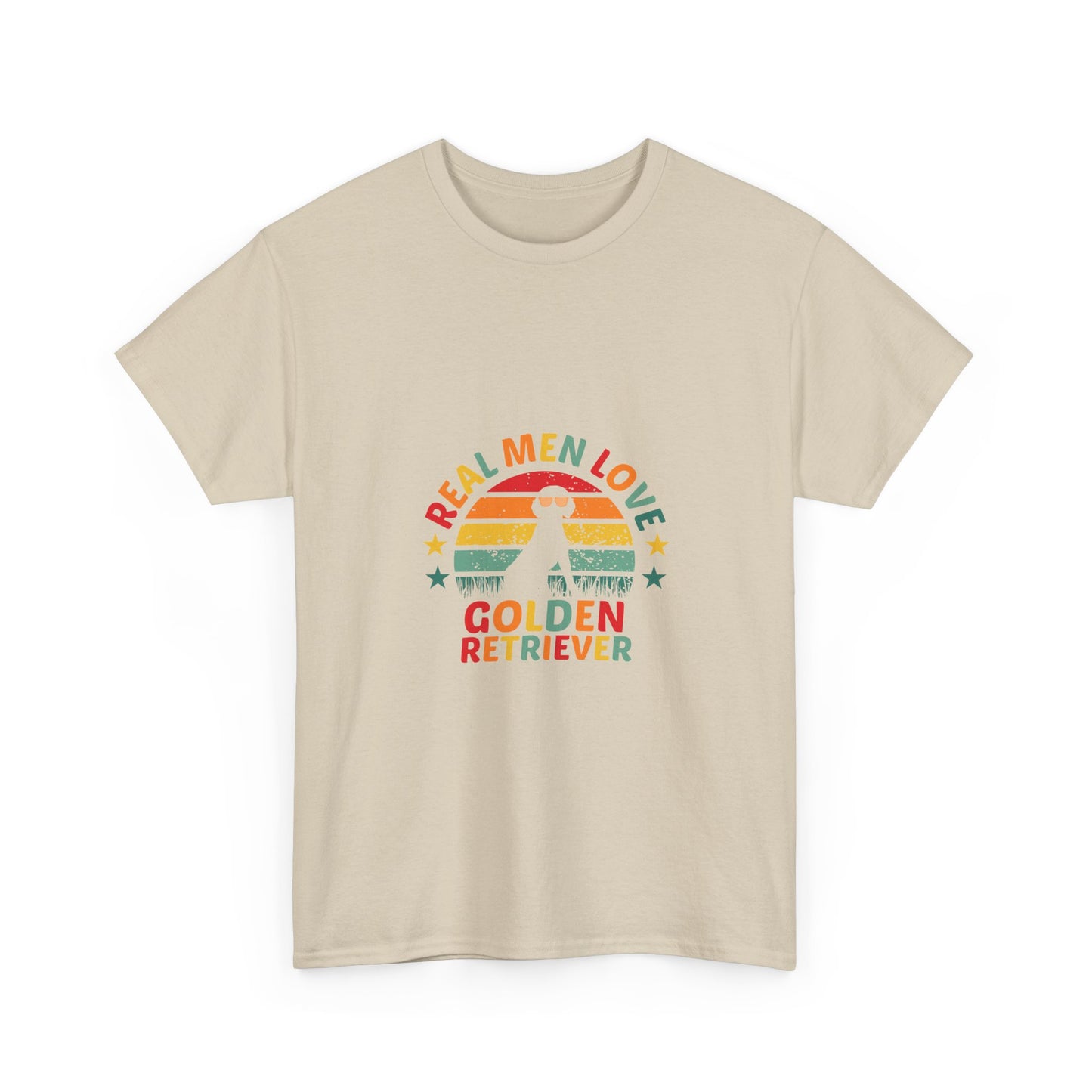 T-Shirt — "Real Men Love Golden Retriever" Retro Dog Tee