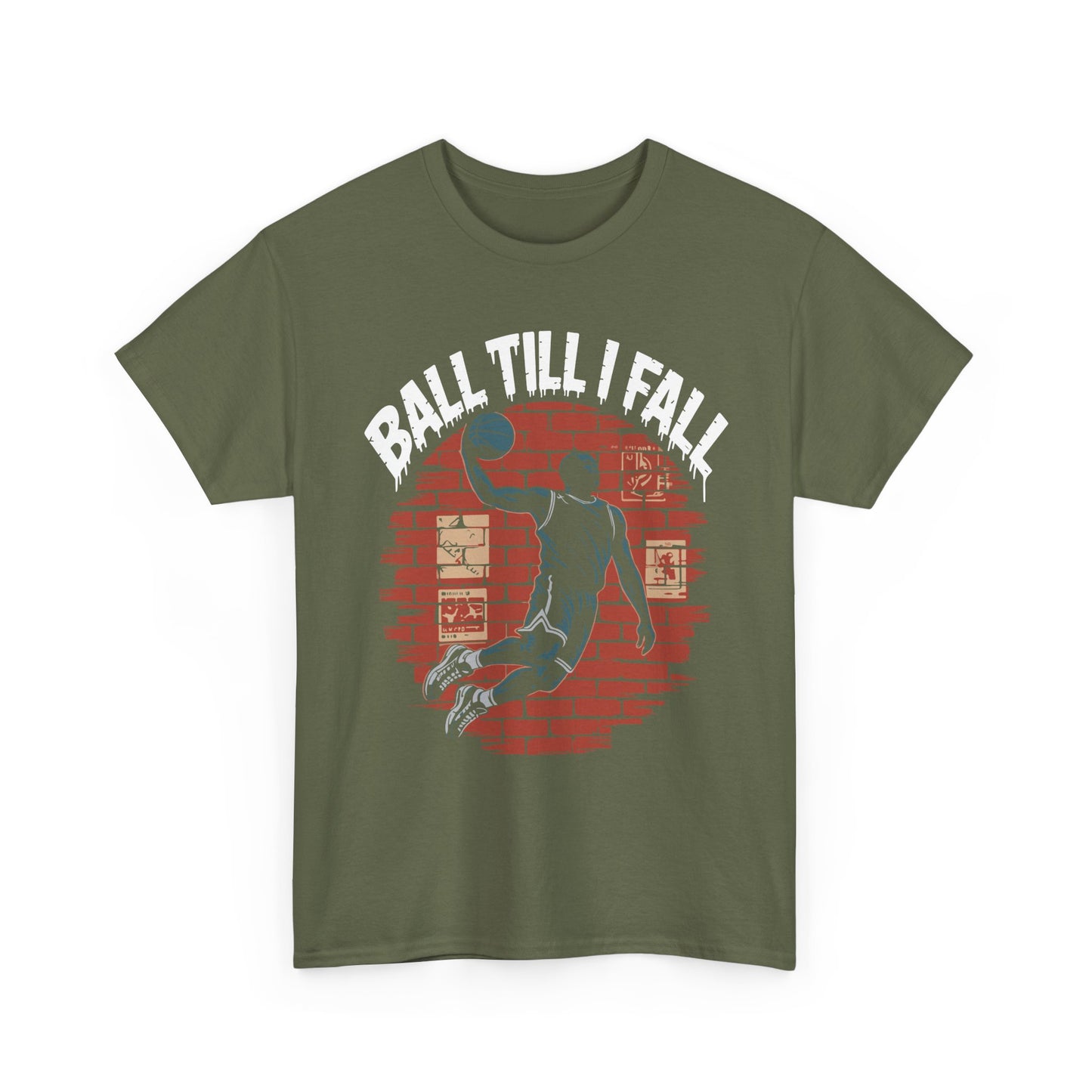 Basketball 'Ball Till I Fall' Tee — Vintage Brick Dunk Graphic T-Shirt