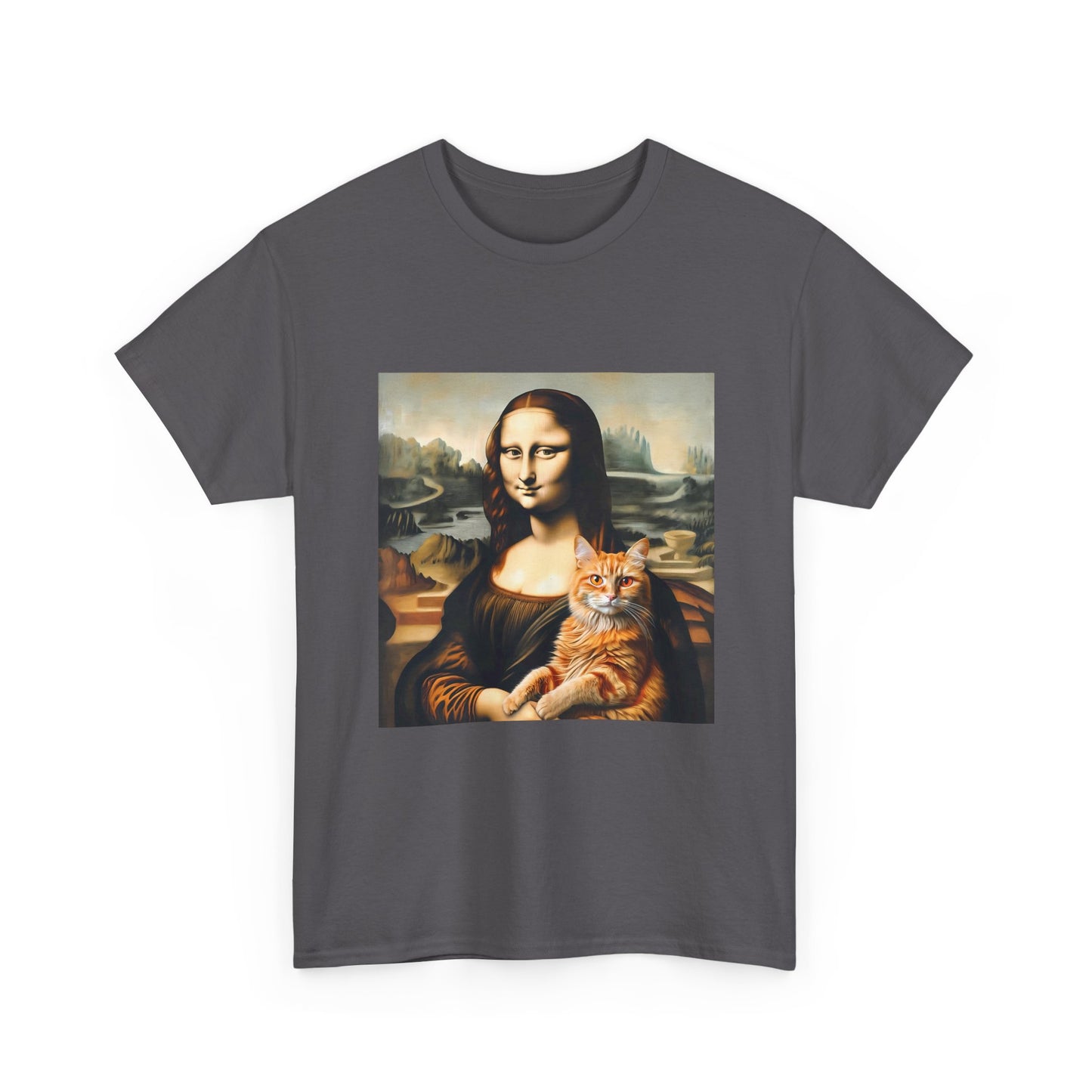 T-Shirt — Mona Lisa Holding a Cat Graphic Tee