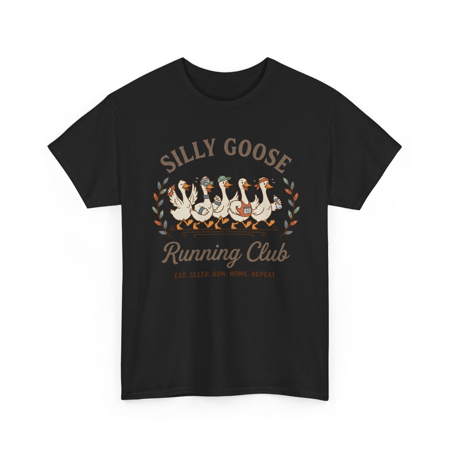 Silly Goose Running Club T‑Shirt — Funny Runner Tee (Eat. Sleep. Run. Honk. Repeat.)
