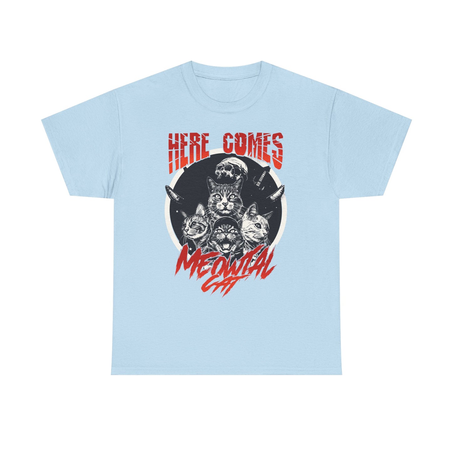 Here Comes Meowtal Cat Band T-Shirt