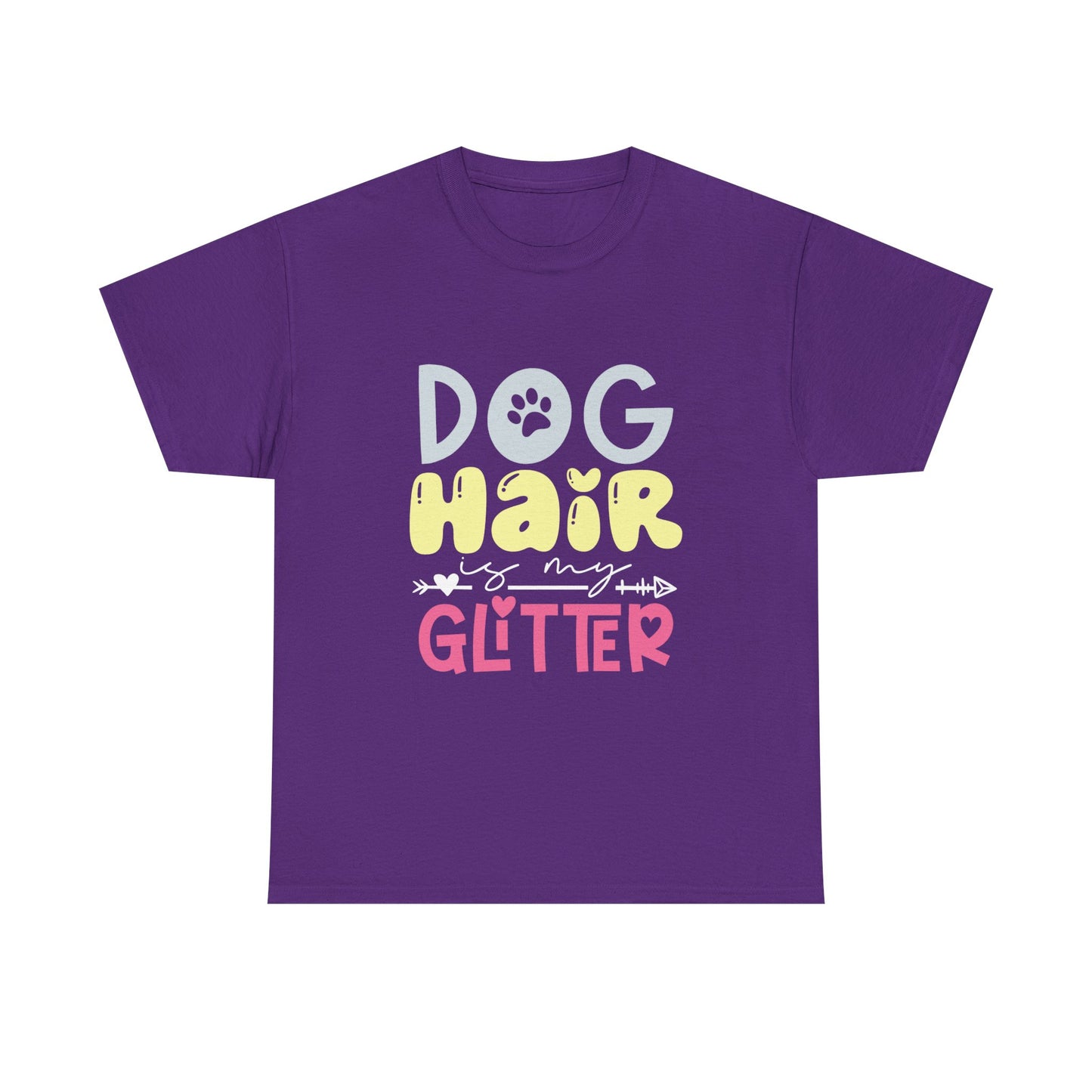 Dog Hair Glitter T-Shirt — Cute Paw Print Pet Lover Tee