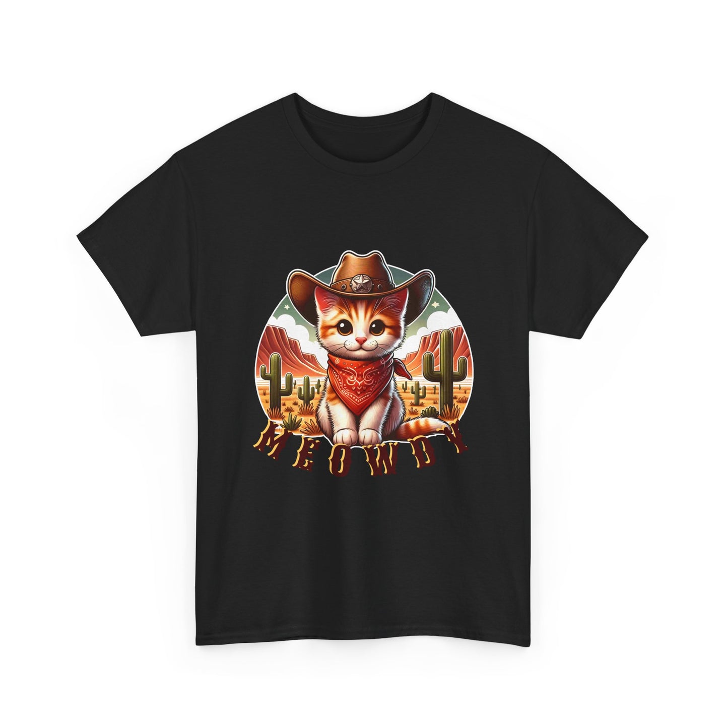 Cat Cowboy Tee — "Meowdy" Western Kitten Graphic T-Shirt