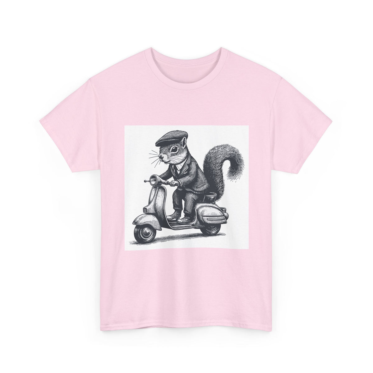Squirrel on Scooter T-Shirt — Retro Riding Animal Tee