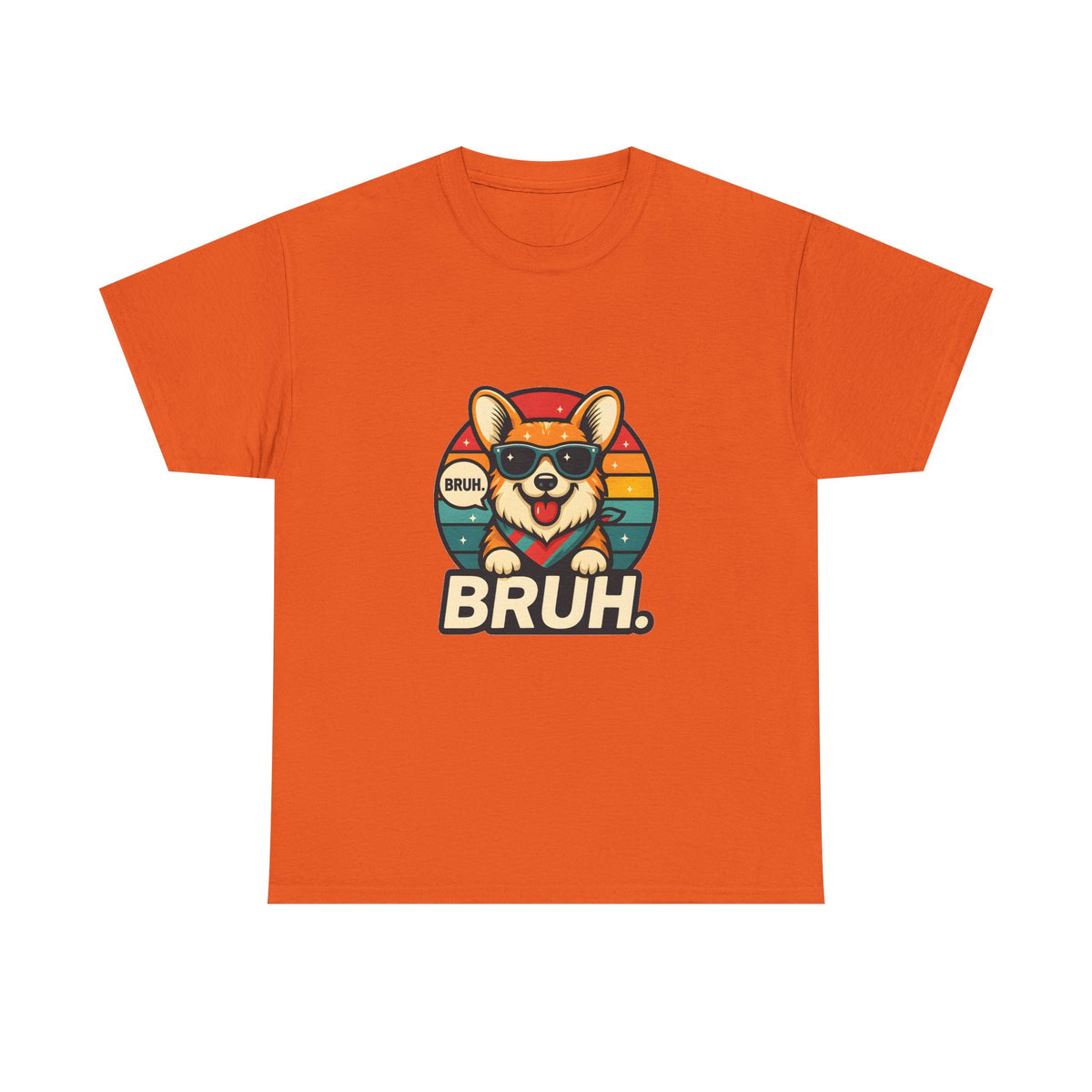 Corgi 'BRUH' Graphic Tee - Retro Sunglasses Dog T-Shirt