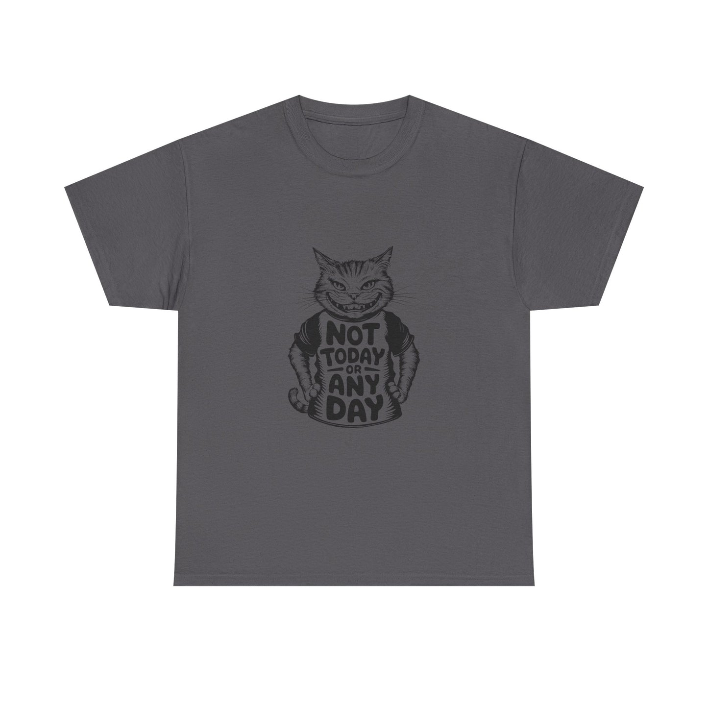 Cat Graphic Tee — “Not Today Any Day” Funny Grumpy Cat T‑Shirt