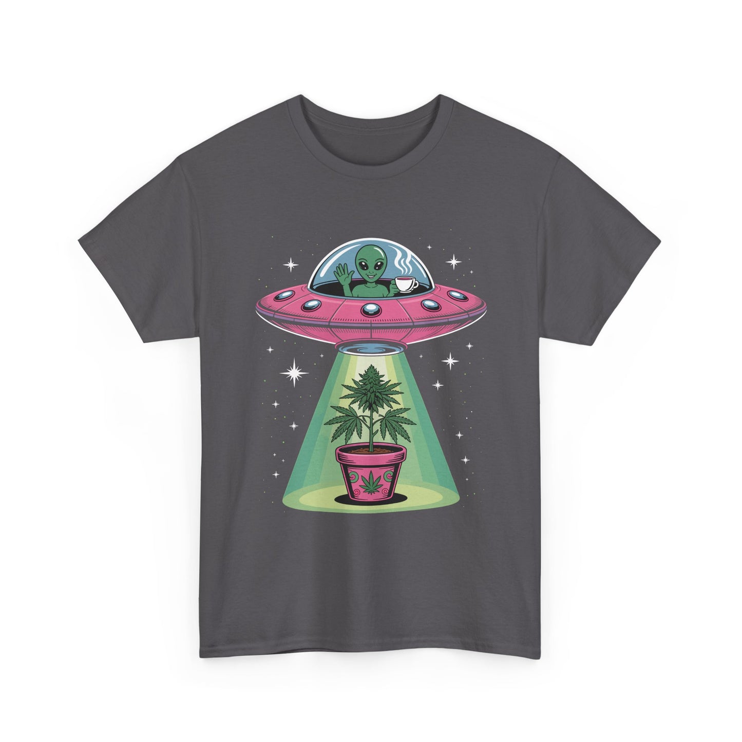 Alien UFO Plant Tee — Cute Extraterrestrial Plant Abduction Graphic T-Shirt