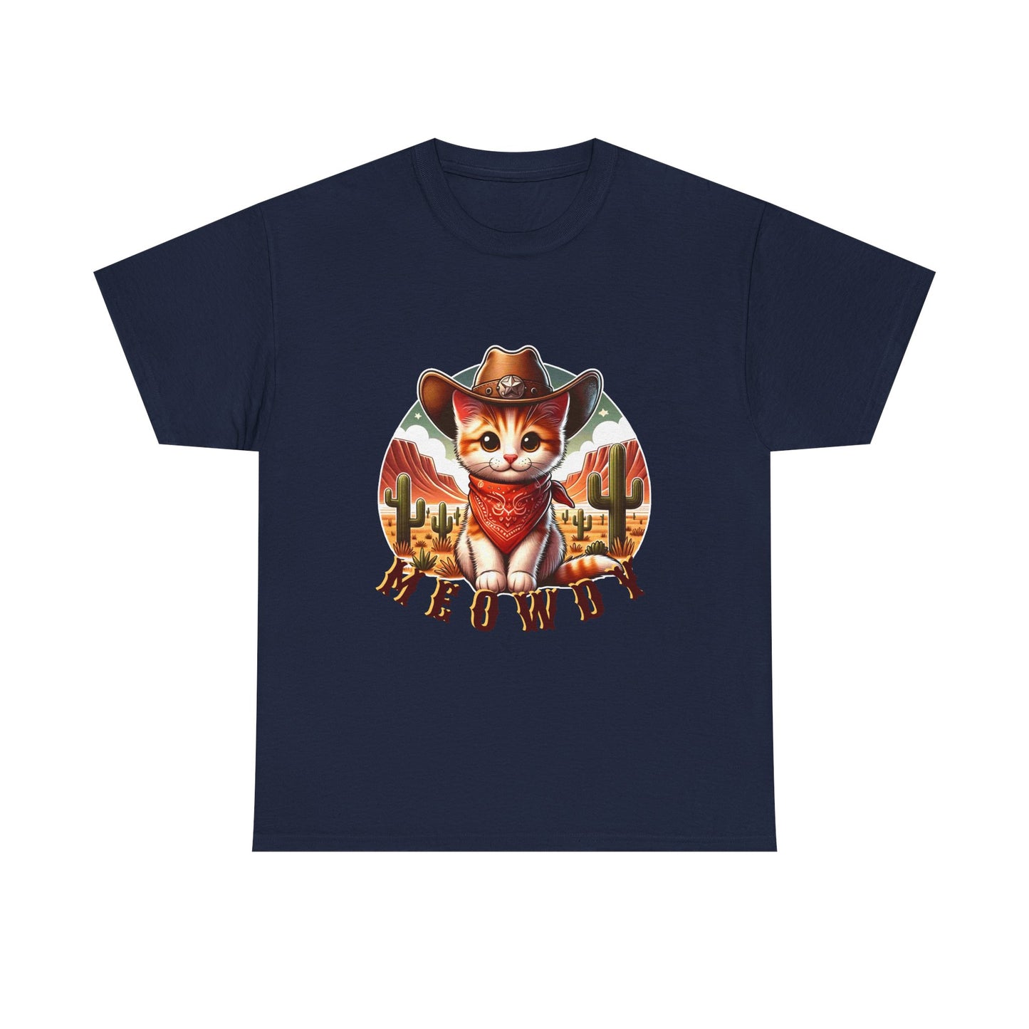 Cat Cowboy Tee — "Meowdy" Western Kitten Graphic T-Shirt
