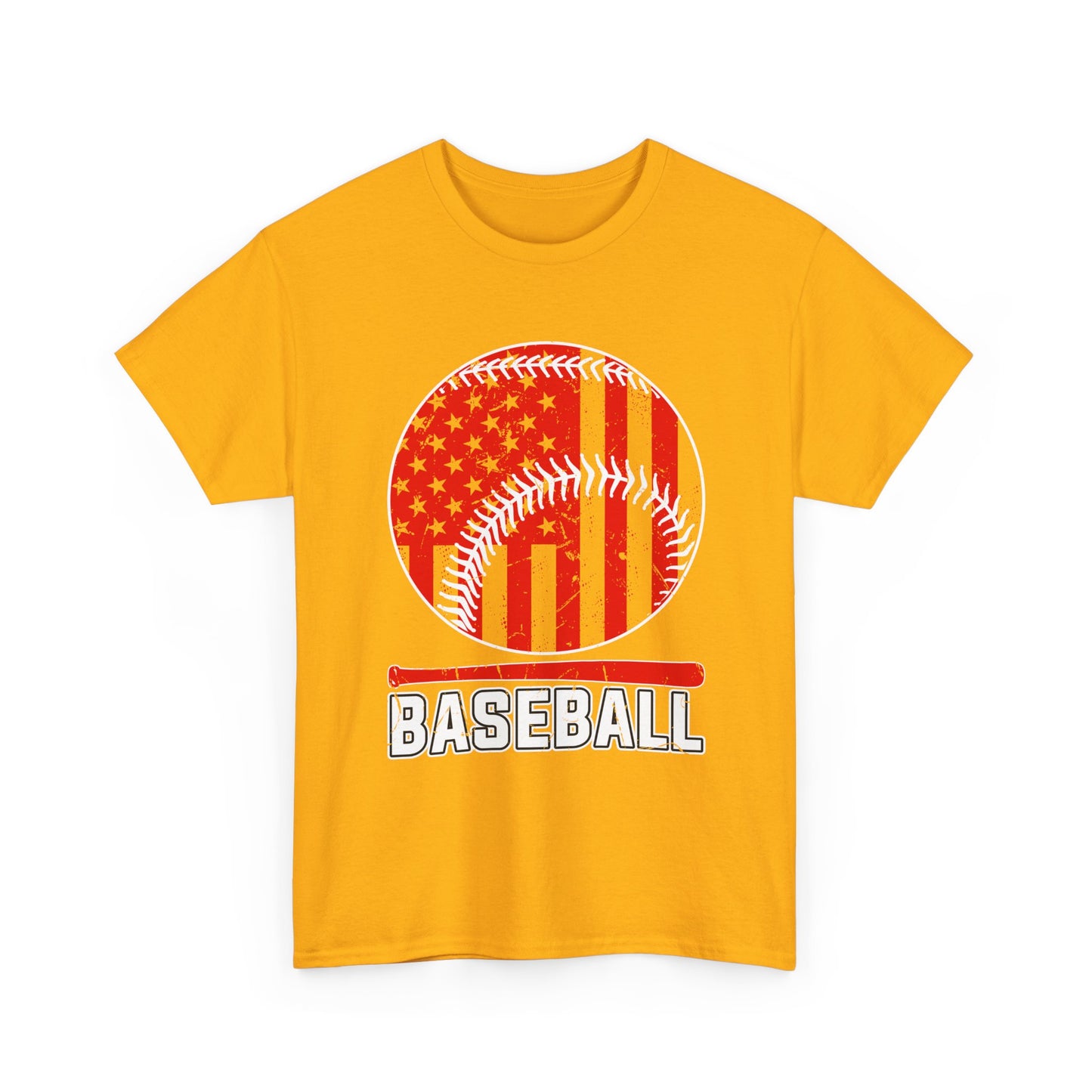 Baseball Flag Graphic Tee — Red & Black Baseball USA Design