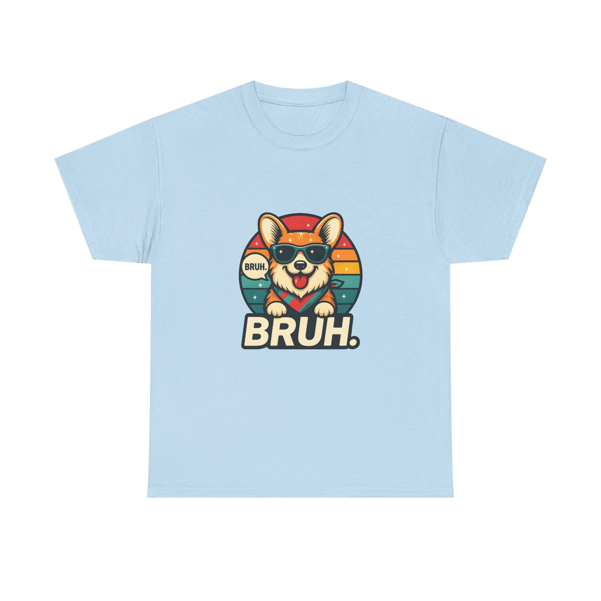 Corgi 'BRUH' Graphic Tee - Retro Sunglasses Dog T-Shirt