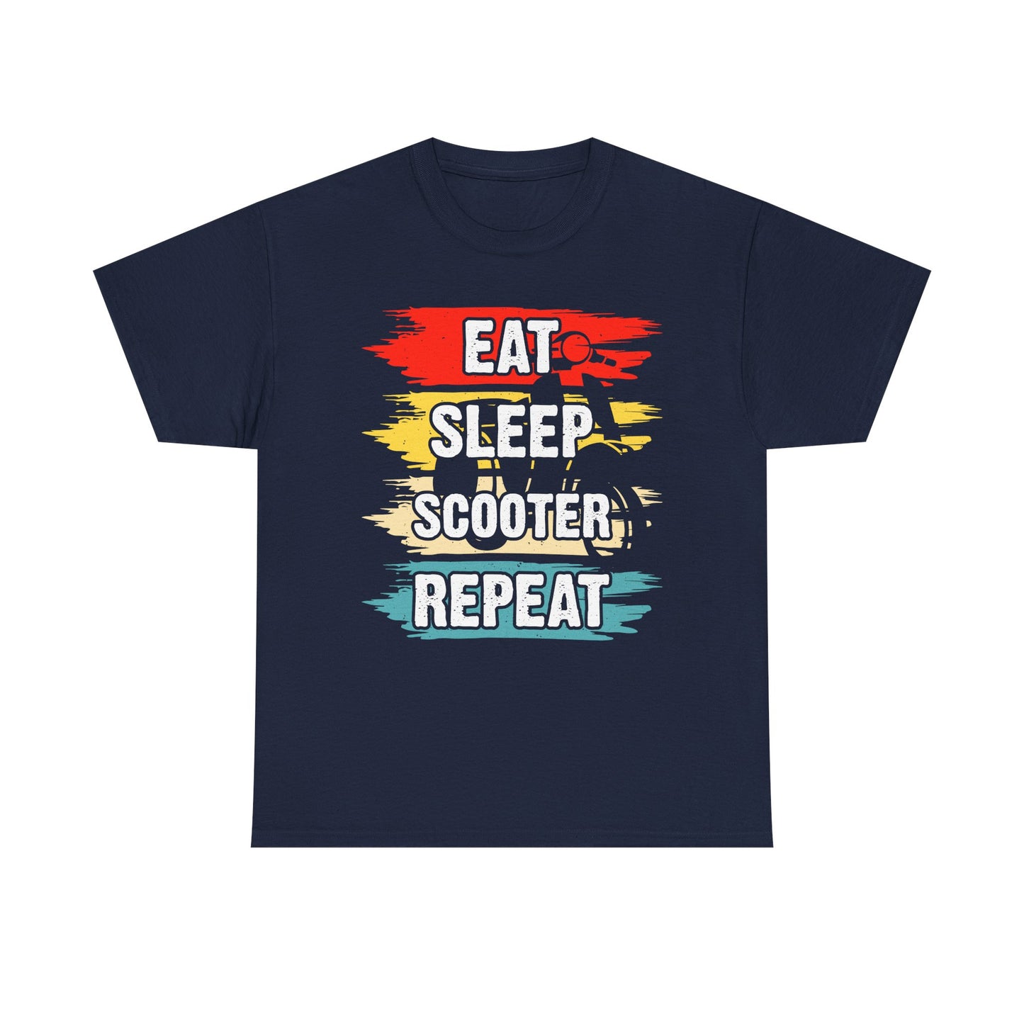 Eat Sleep Scooter Repeat T‑Shirt — Retro Scooter Rider Tee