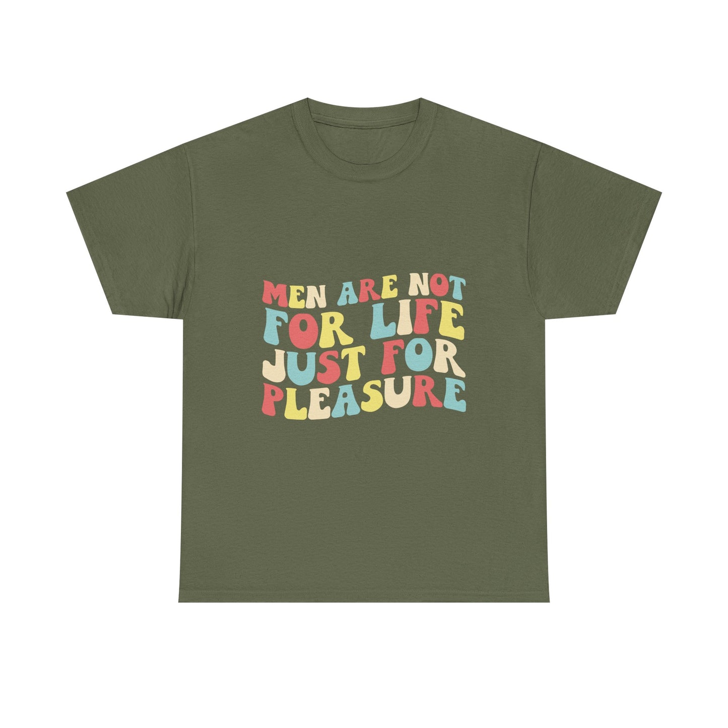 T-Shirt — "Men Are Not For Life Just For Pleasure" Retro Colorblock Graphic Tee