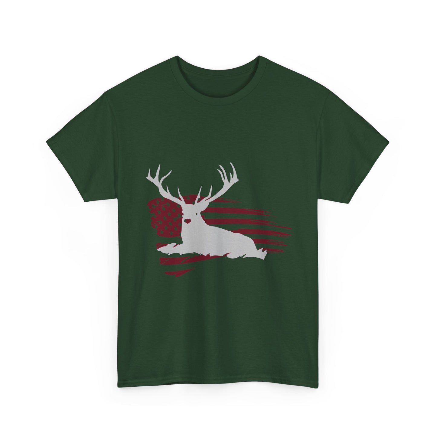 Patriotic Deer Flag T‑Shirt – American Hunting Graphic Tee