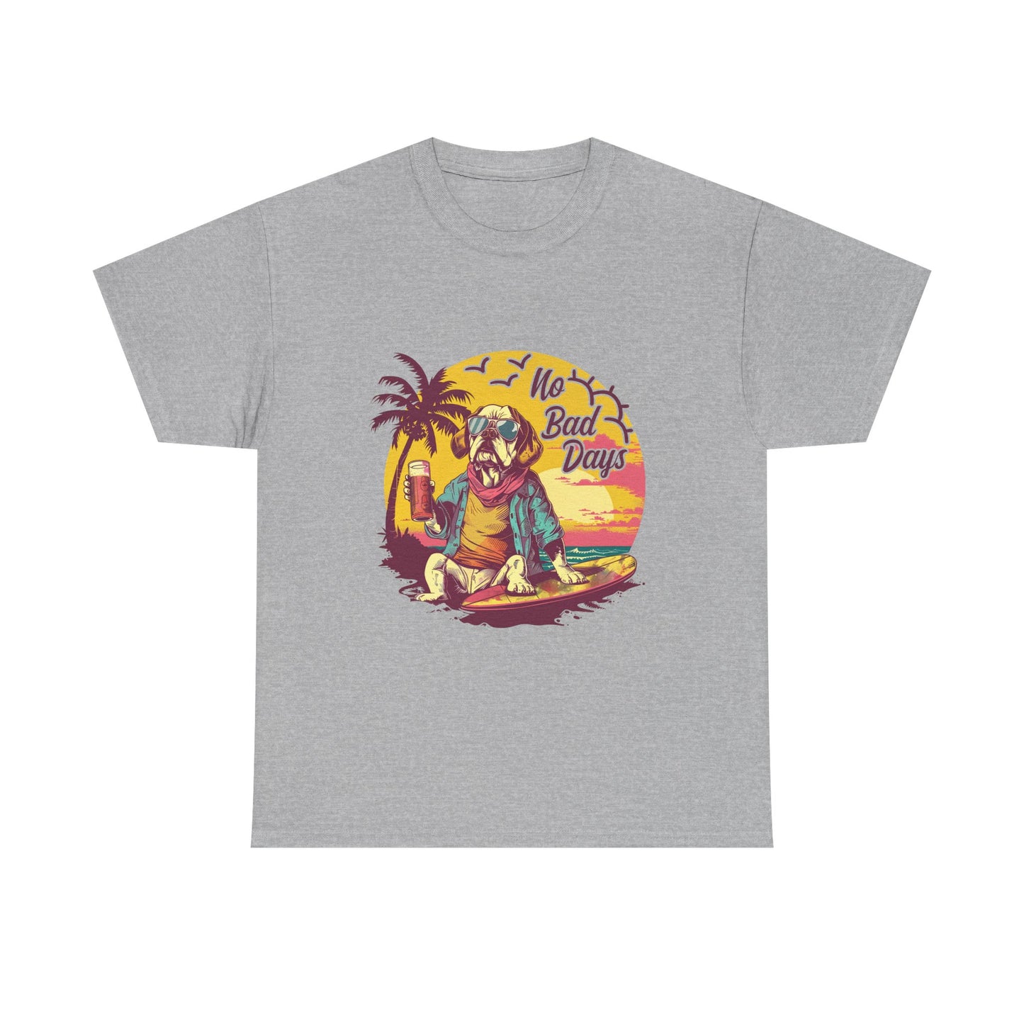 T-Shirt — "No Bad Days" Surf Sloth Retro Beach Tee