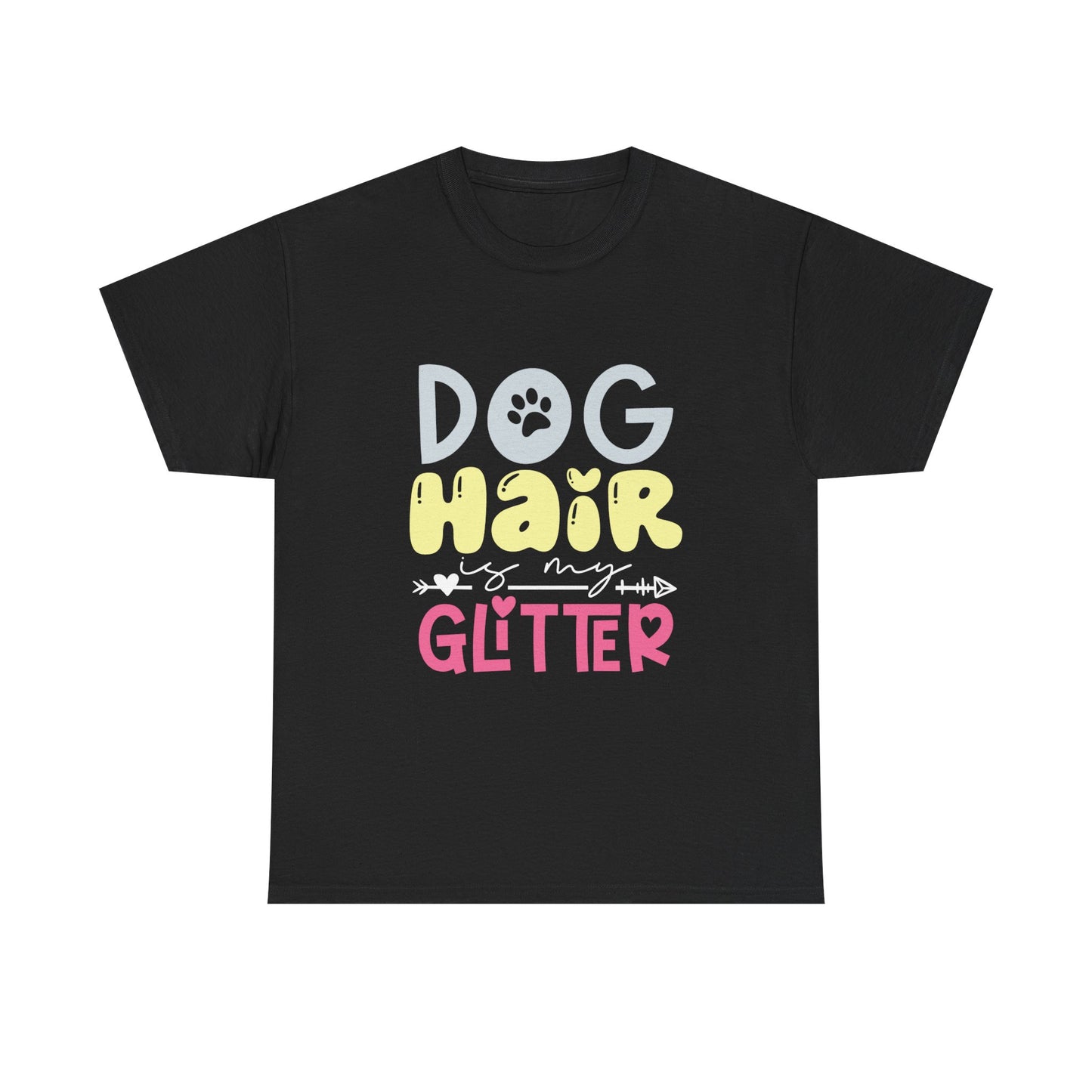 Dog Hair Glitter T-Shirt — Cute Paw Print Pet Lover Tee
