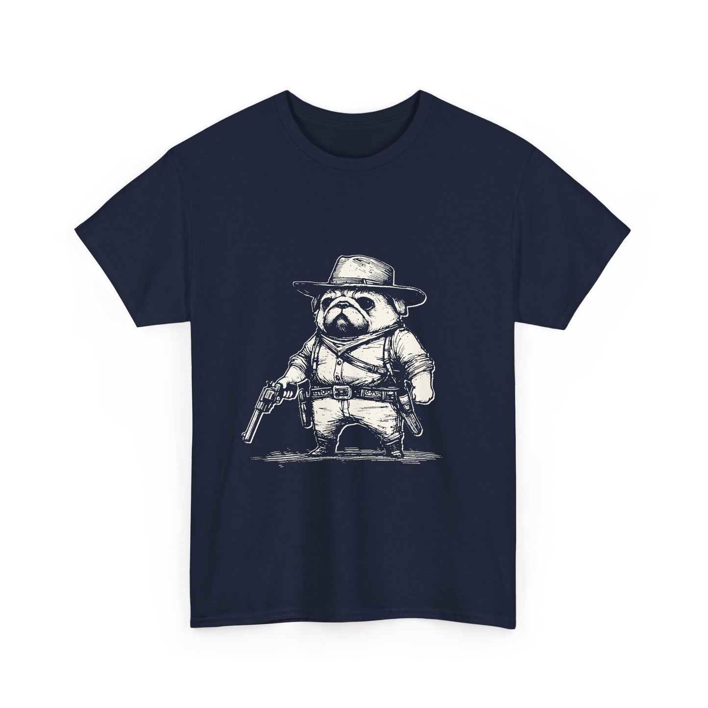 Pug Gunslinger T-Shirt – Cute Cowboy Pug Graphic Tee
