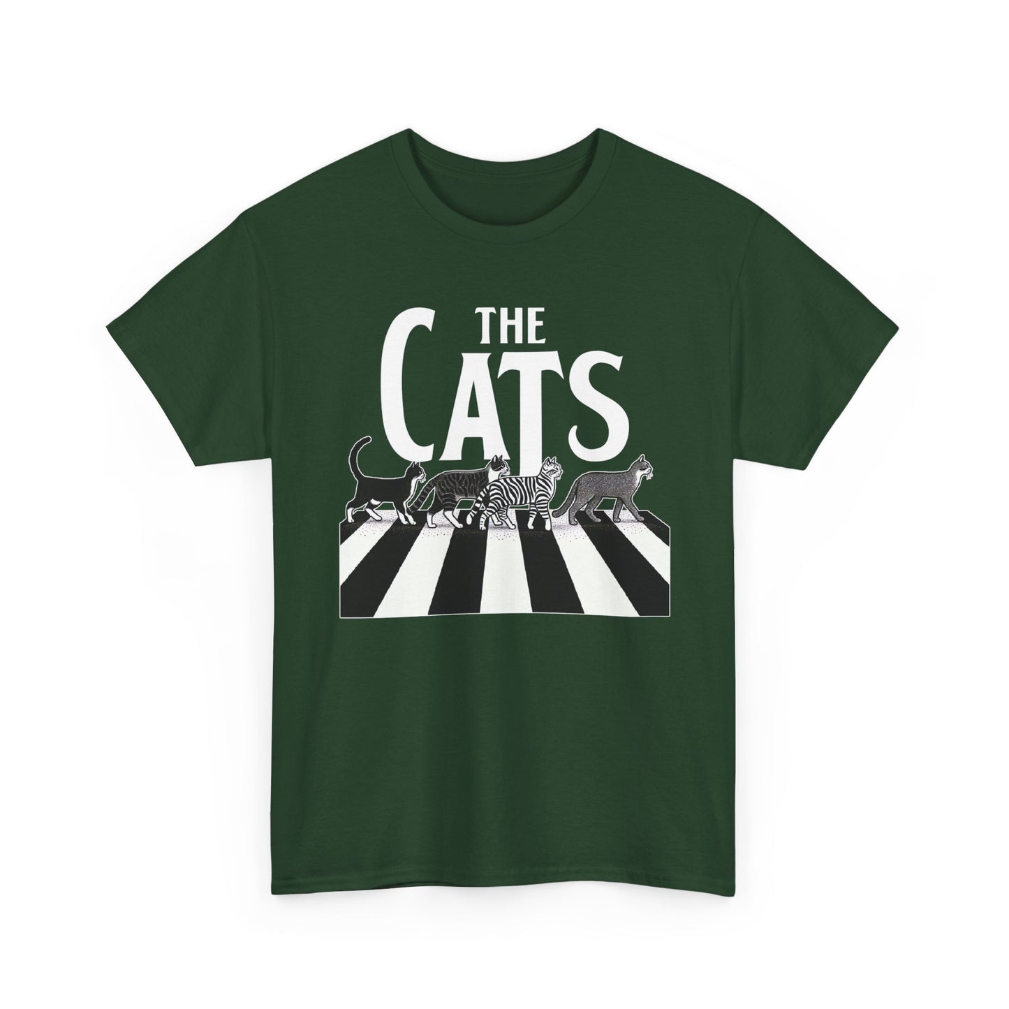 Cats Crossing T‑Shirt — Retro Black & White Cat Walk Graphic Tee