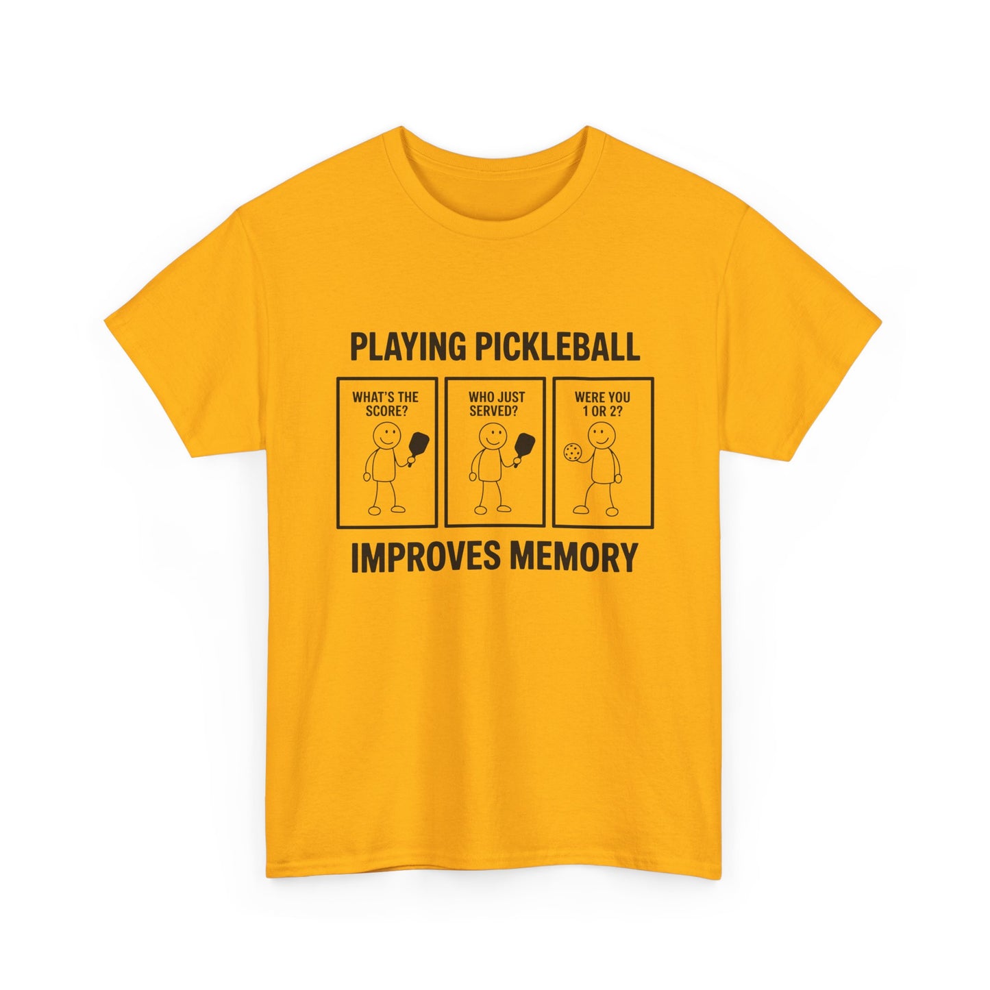 Pickleball Improves Memory Tee – Funny Pickleball Comic T-Shirt for Players