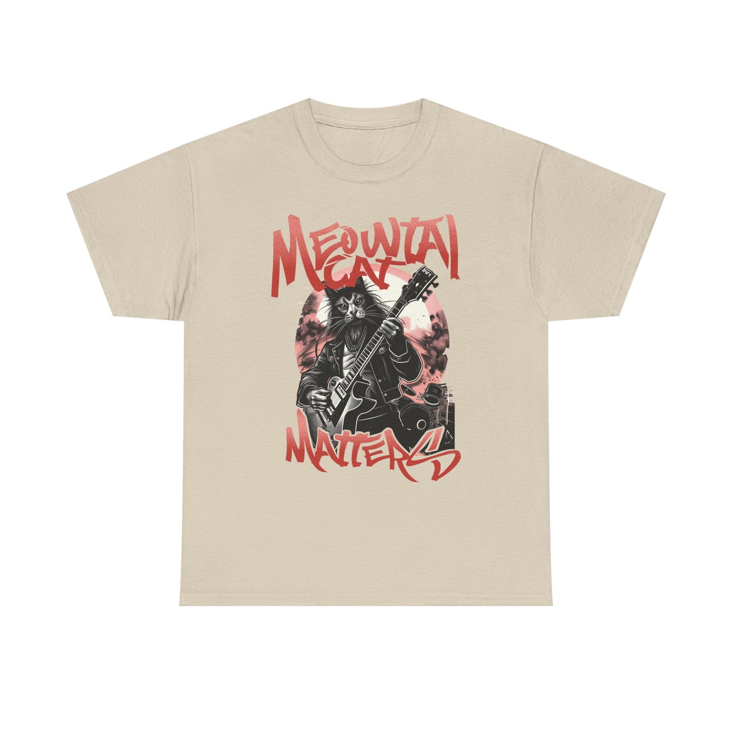 Cat Metal T-Shirt – “Meowtal Matters” Rock Guitar Cat Tee