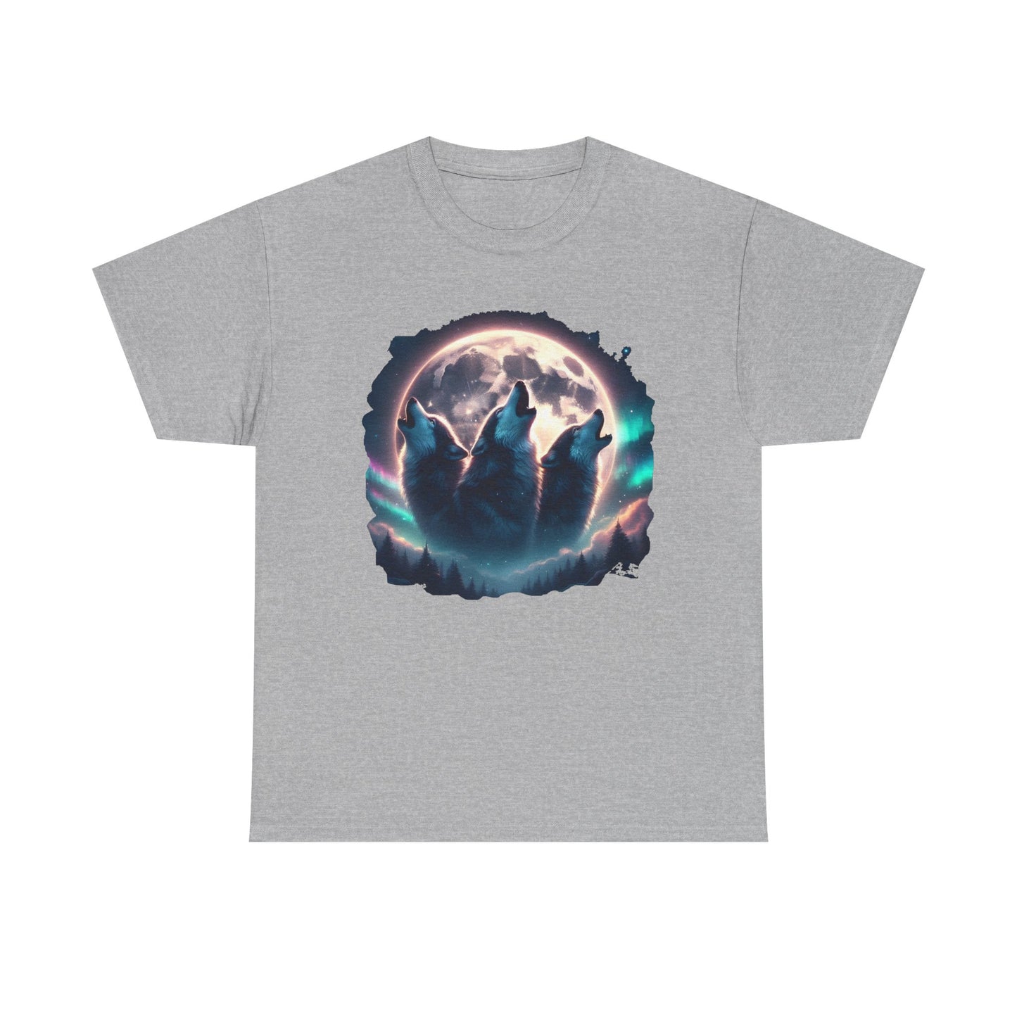 Wolf Moon T-Shirt — Howling Wolves Silhouette at Full Moon Graphic Tee