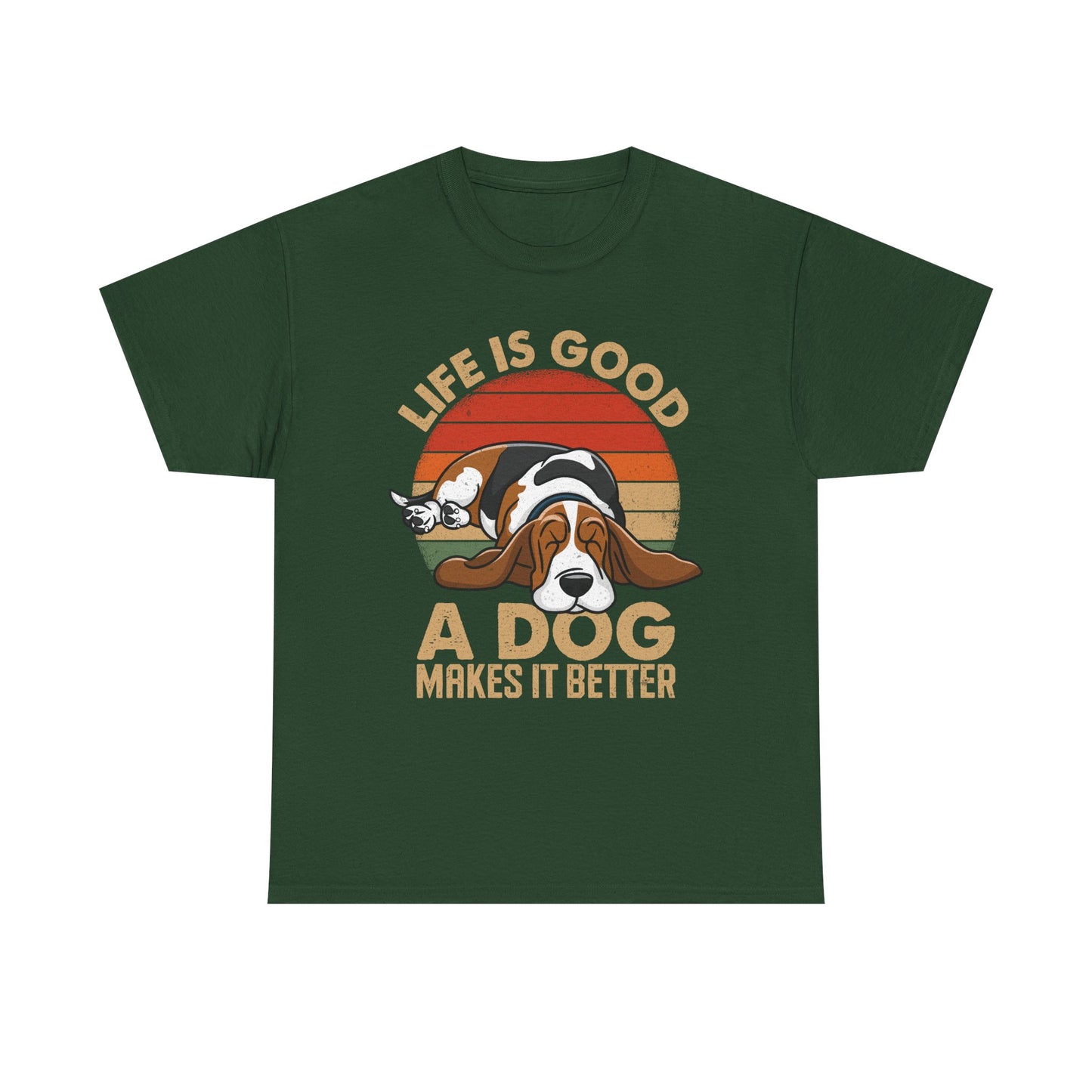Life Is Good "A Dog Makes It Better" T-Shirt — Cute Retro Dog Lover Tee