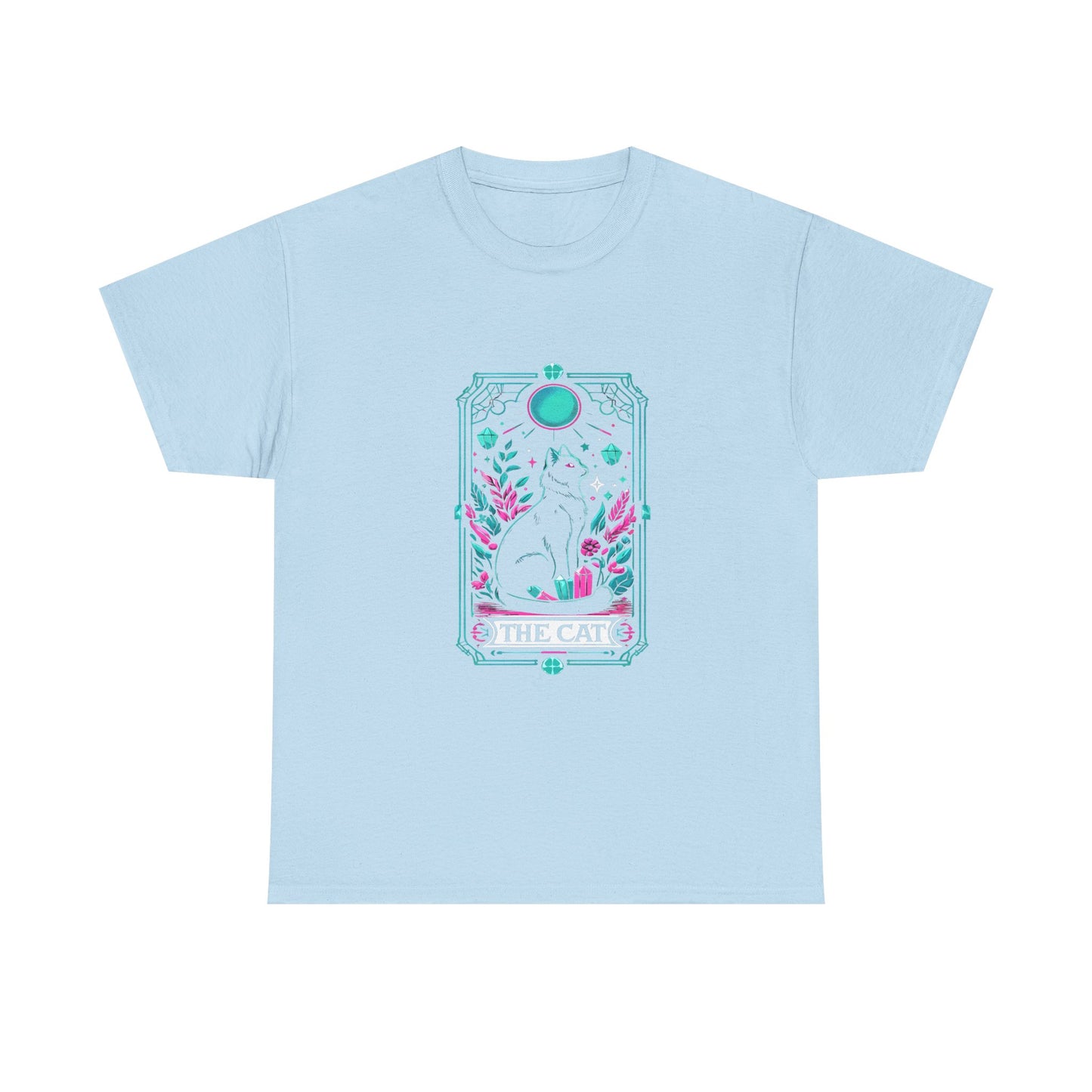 Cat Tarot T-Shirt — "The Cat" Mystical Black Tee