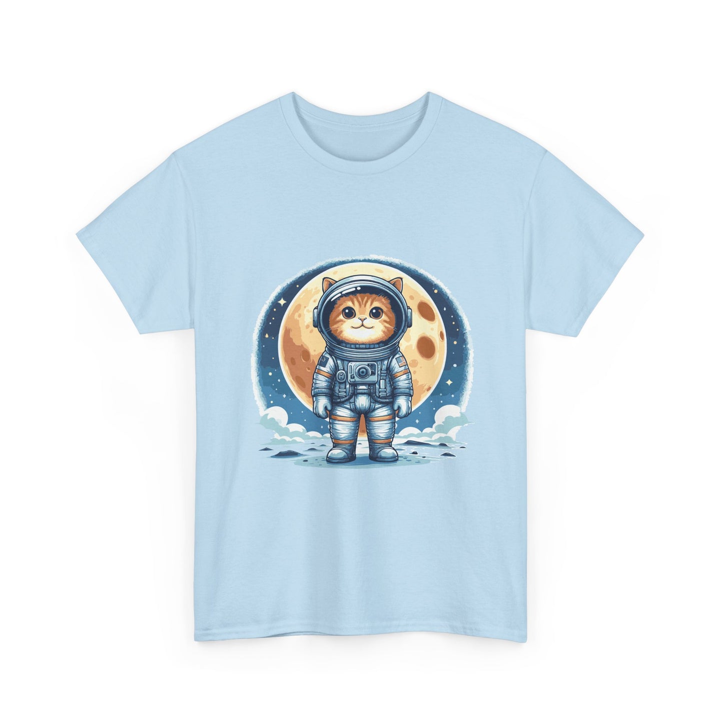 Astronaut Cat T-Shirt – Cute Space Kitty Tee with Moon