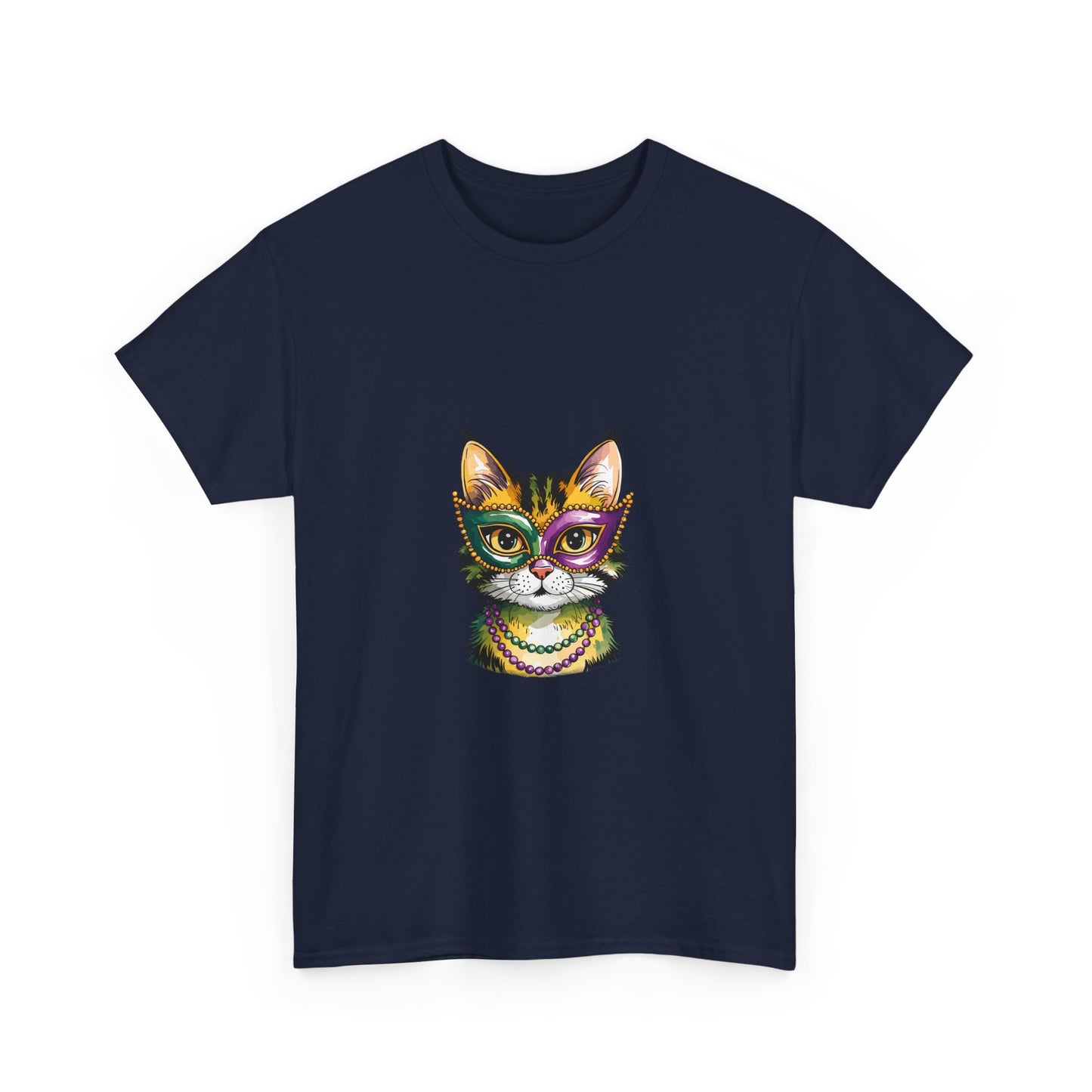 Cat Face Graphic Tee — Colorful Whimsical Kitty T-Shirt