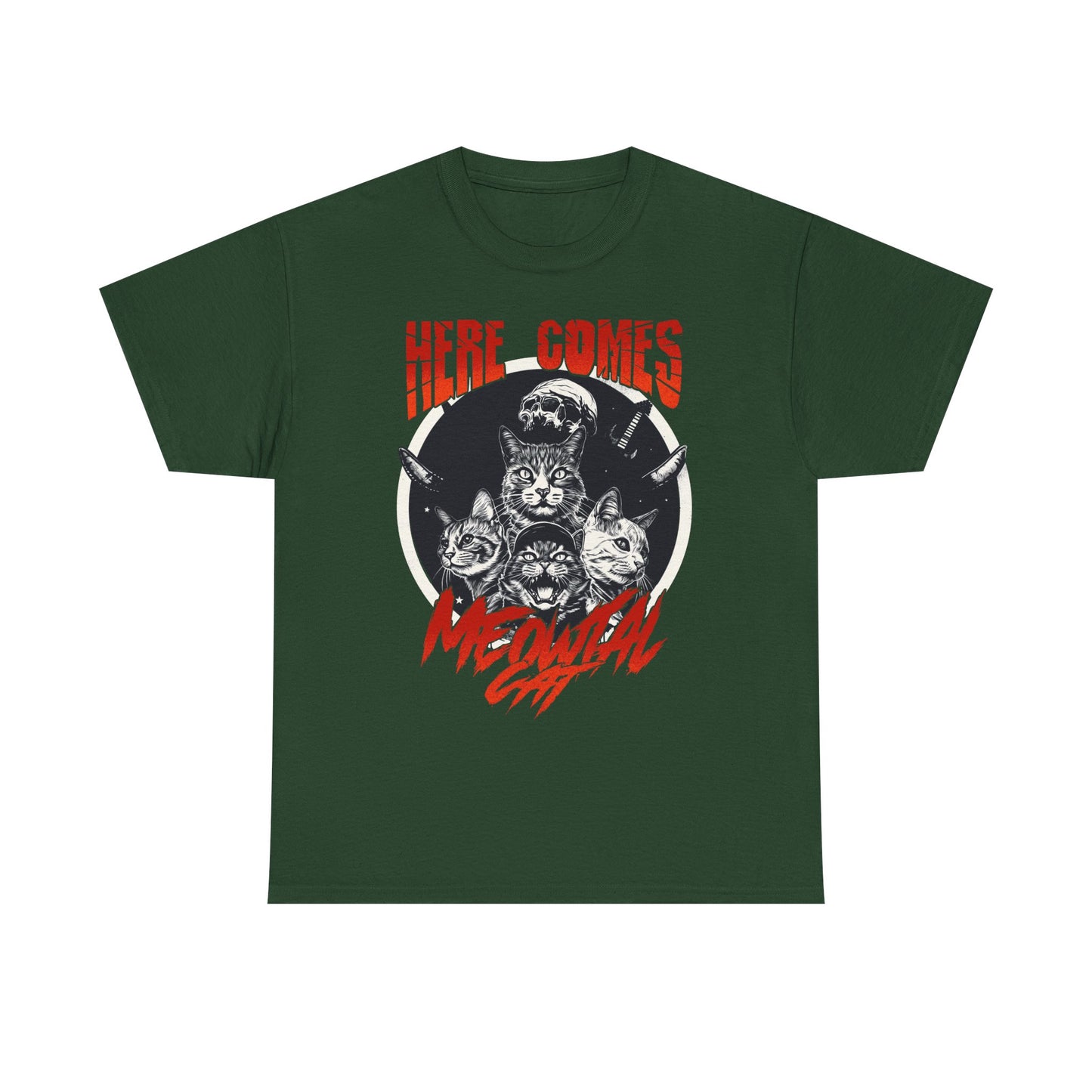 Here Comes Meowtal Cat Band T-Shirt