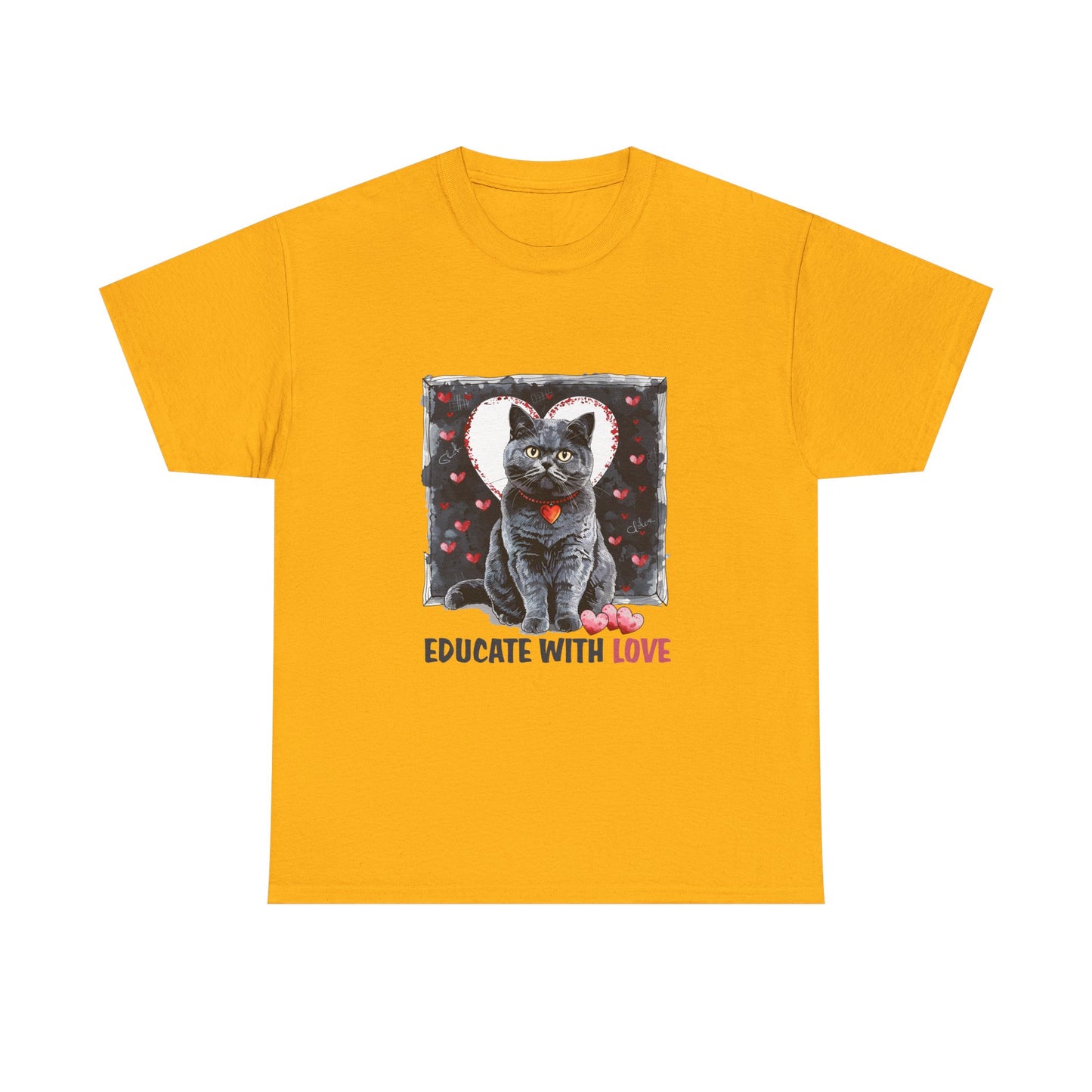 Cat “Educate With Love” T‑Shirt