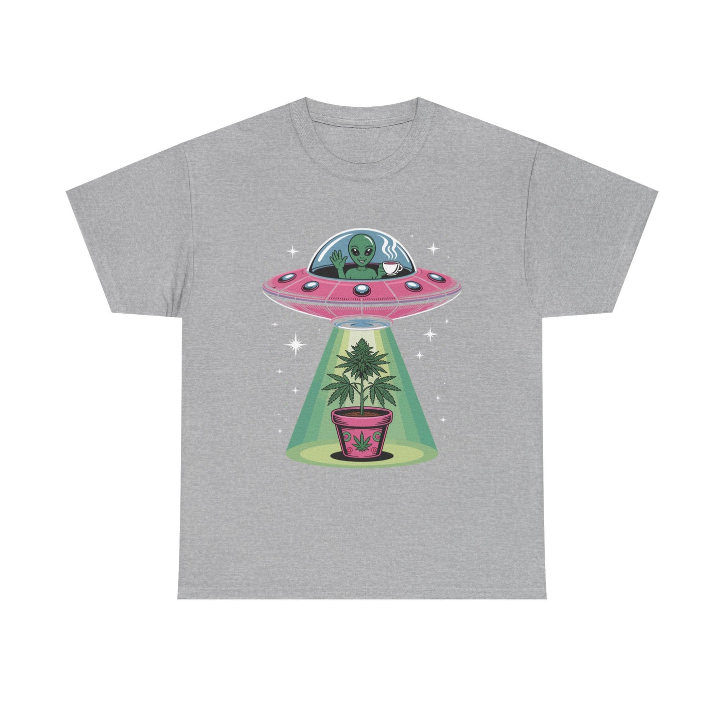 Alien UFO Plant Tee — Cute Extraterrestrial Plant Abduction Graphic T-Shirt
