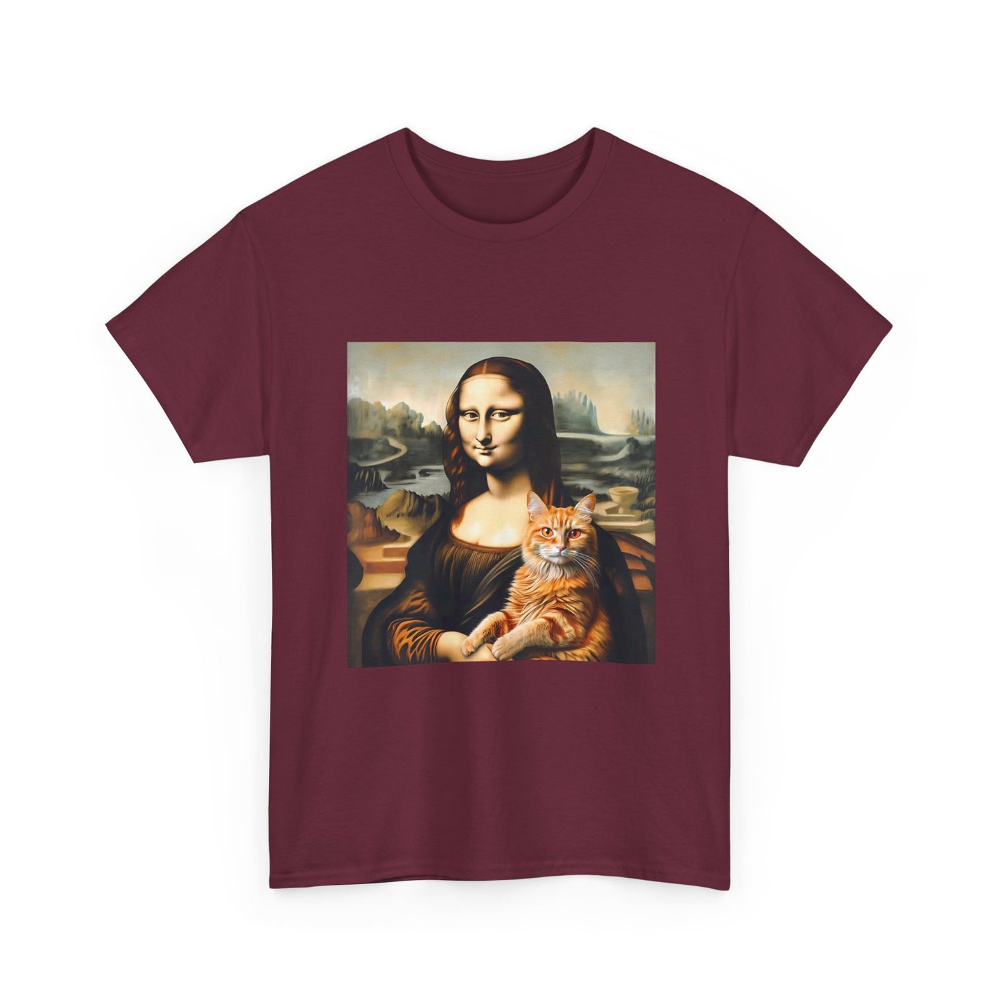 T-Shirt — Mona Lisa Holding a Cat Graphic Tee