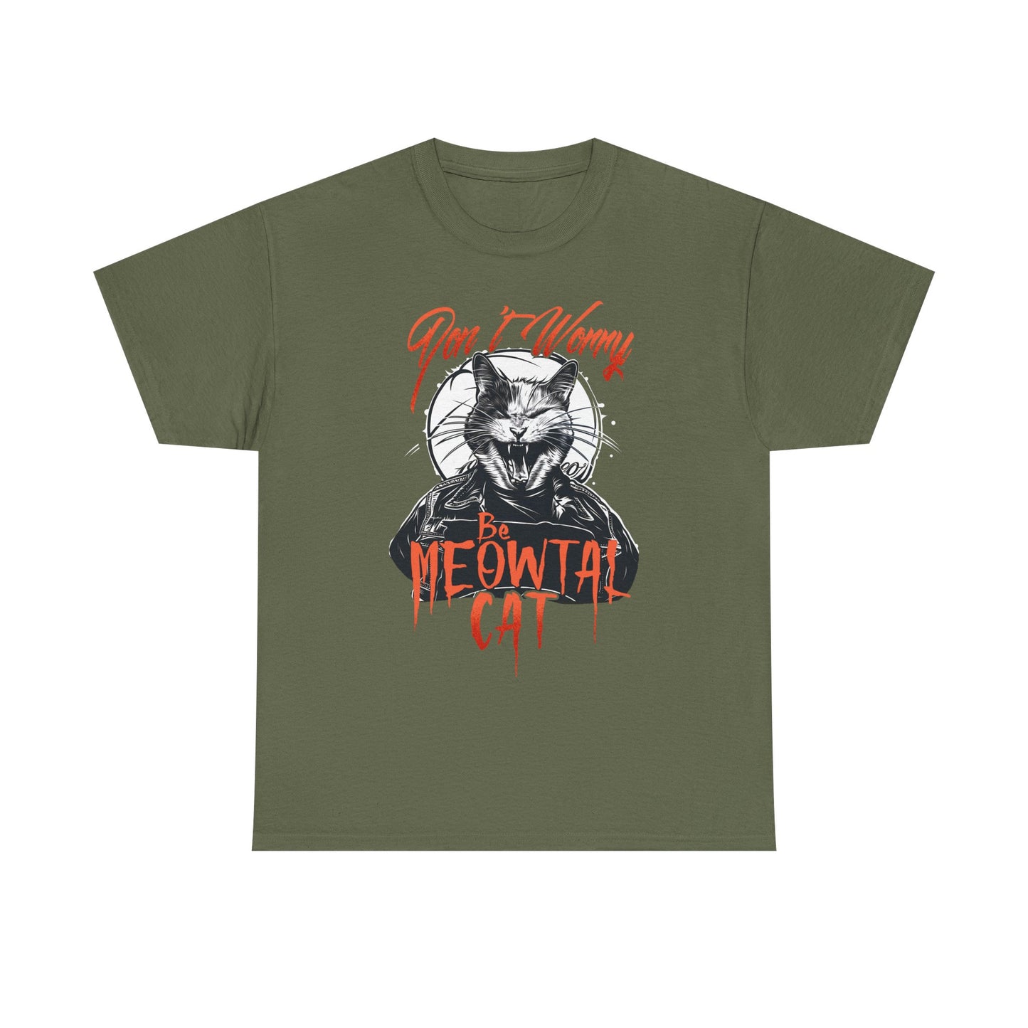 Meowtal Cat T-Shirt — 'Don't Worry' Gothic Cat Graphic Tee