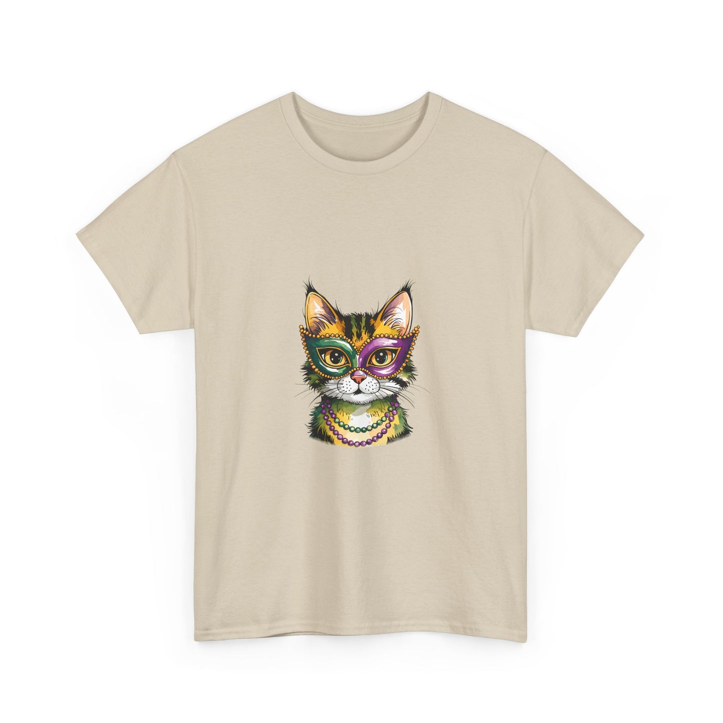 Cat Face Graphic Tee — Colorful Whimsical Kitty T-Shirt