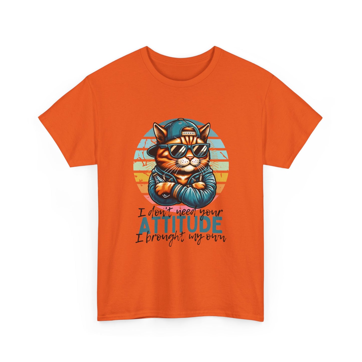 Cat Attitude T-Shirt – Retro Cool Cat Graphic Tee ("I didn’t lose my attitude, I brought my own")
