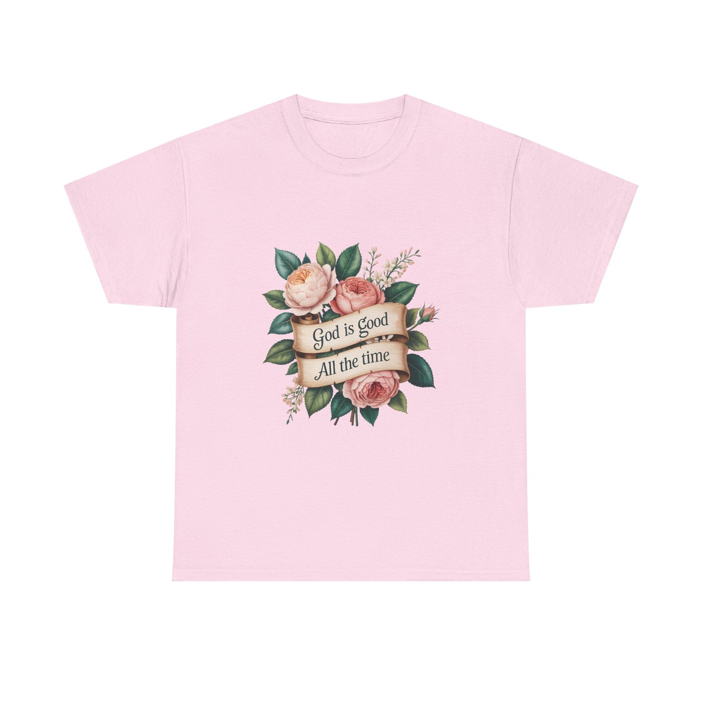 Floral "God is Good All the Time" T‑Shirt
