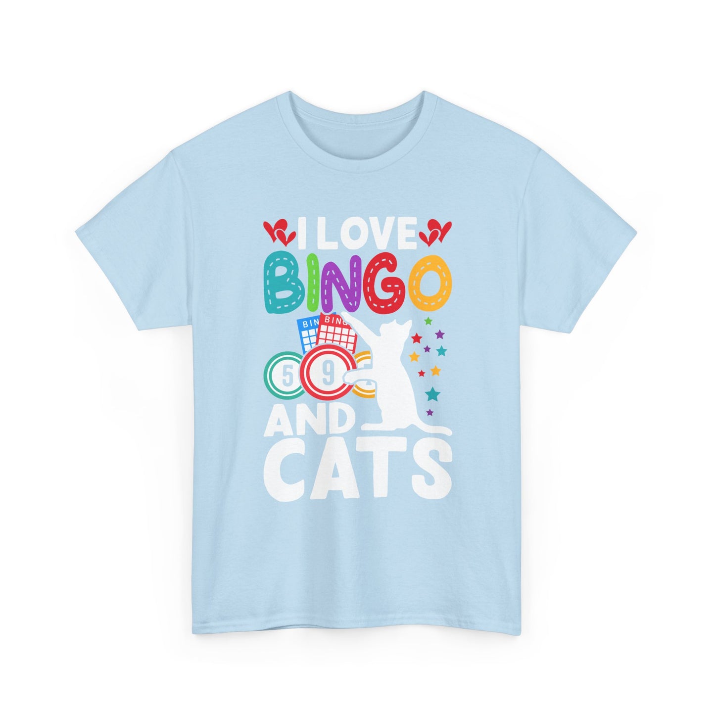 I Love Bingo and Cats T-Shirt — Funny Cat Lover Bingo Tee