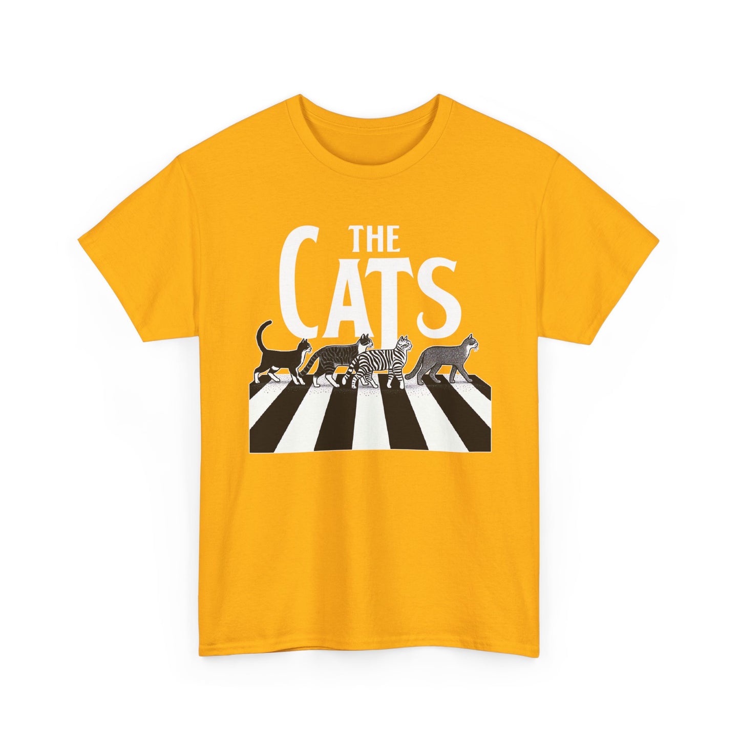 Cats Crossing T‑Shirt — Retro Black & White Cat Walk Graphic Tee