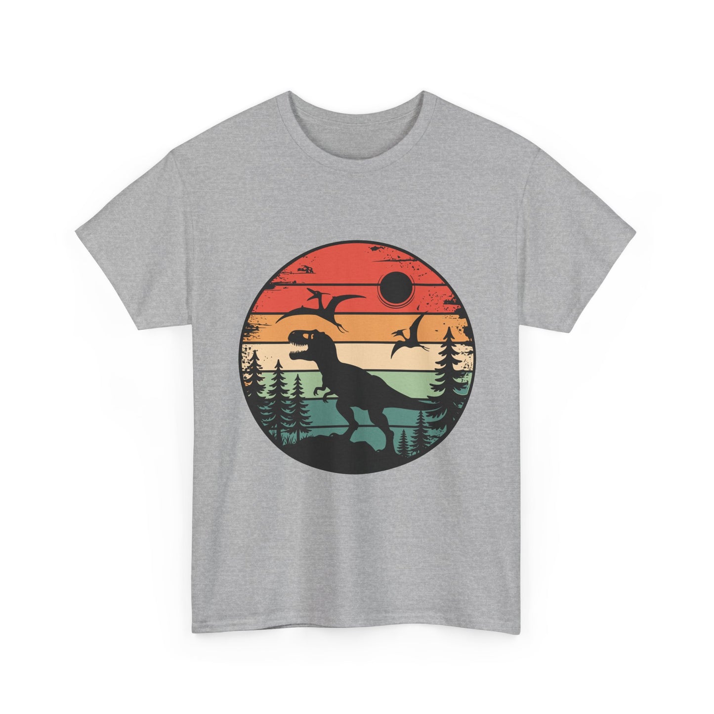 T-Rex Sunset Tee — Retro Dinosaur Graphic T-Shirt