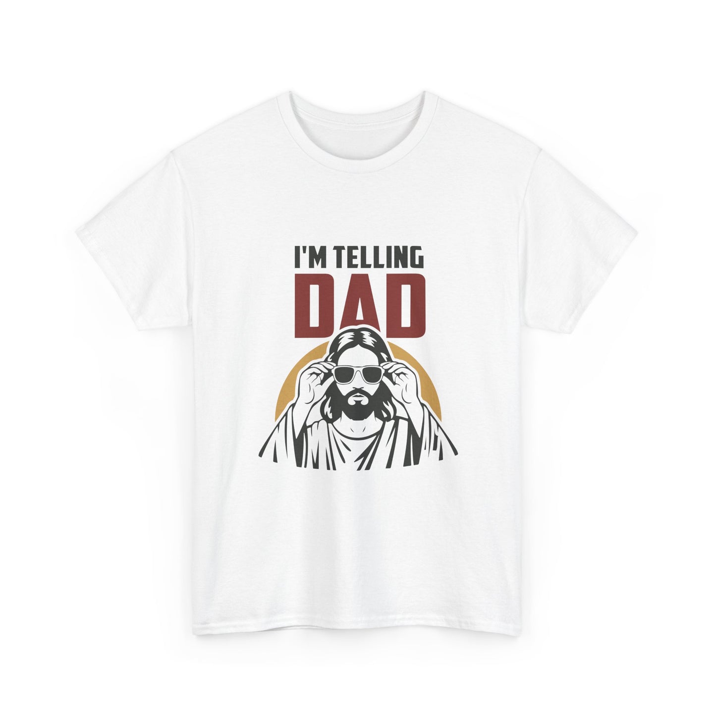 I'm Telling Dad T‑Shirt — Funny Retro Jesus Graphic Tee for Fathers Day & Family Gifts