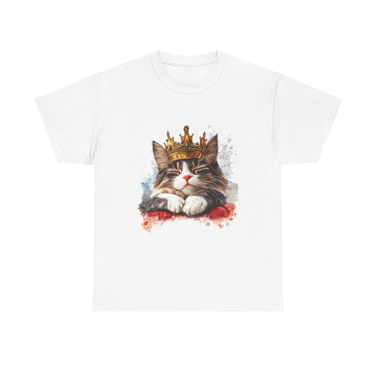 Cat King T-Shirt — Regal Crowned Cat Graphic Tee