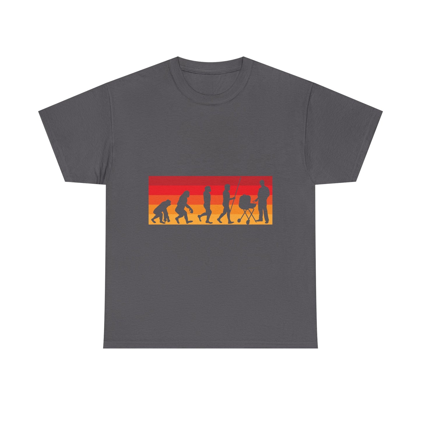 Evolution of Parenthood T-Shirt — Retro Sunset Dad to Parent Silhouette Tee