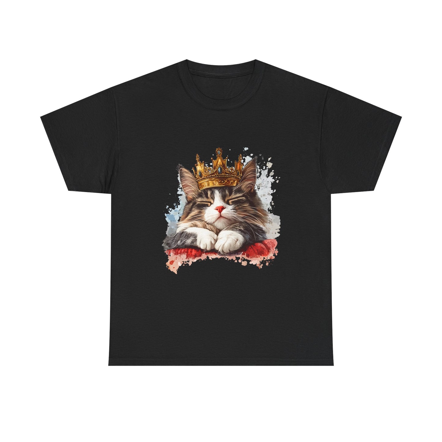 Cat King T-Shirt — Regal Crowned Cat Graphic Tee