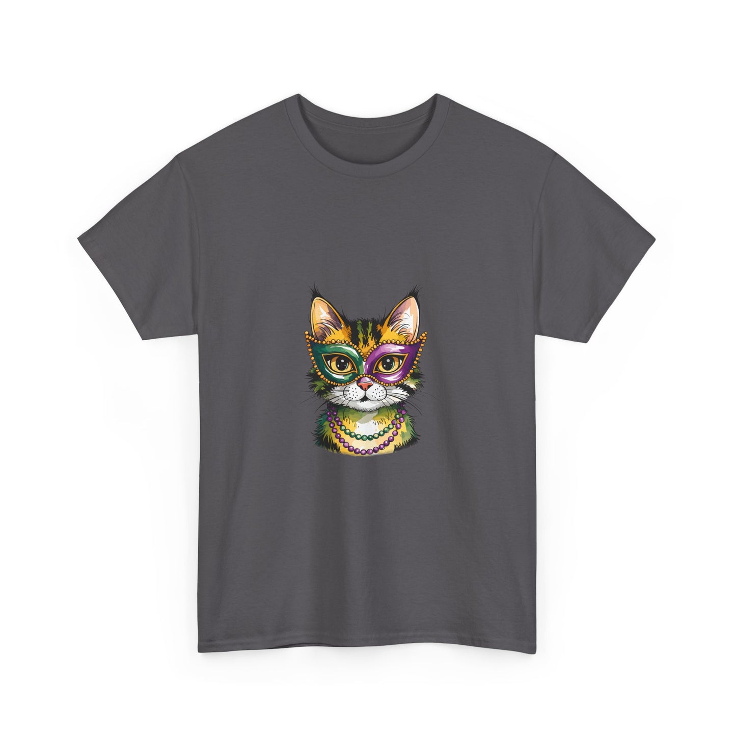 Cat Face Graphic Tee — Colorful Whimsical Kitty T-Shirt