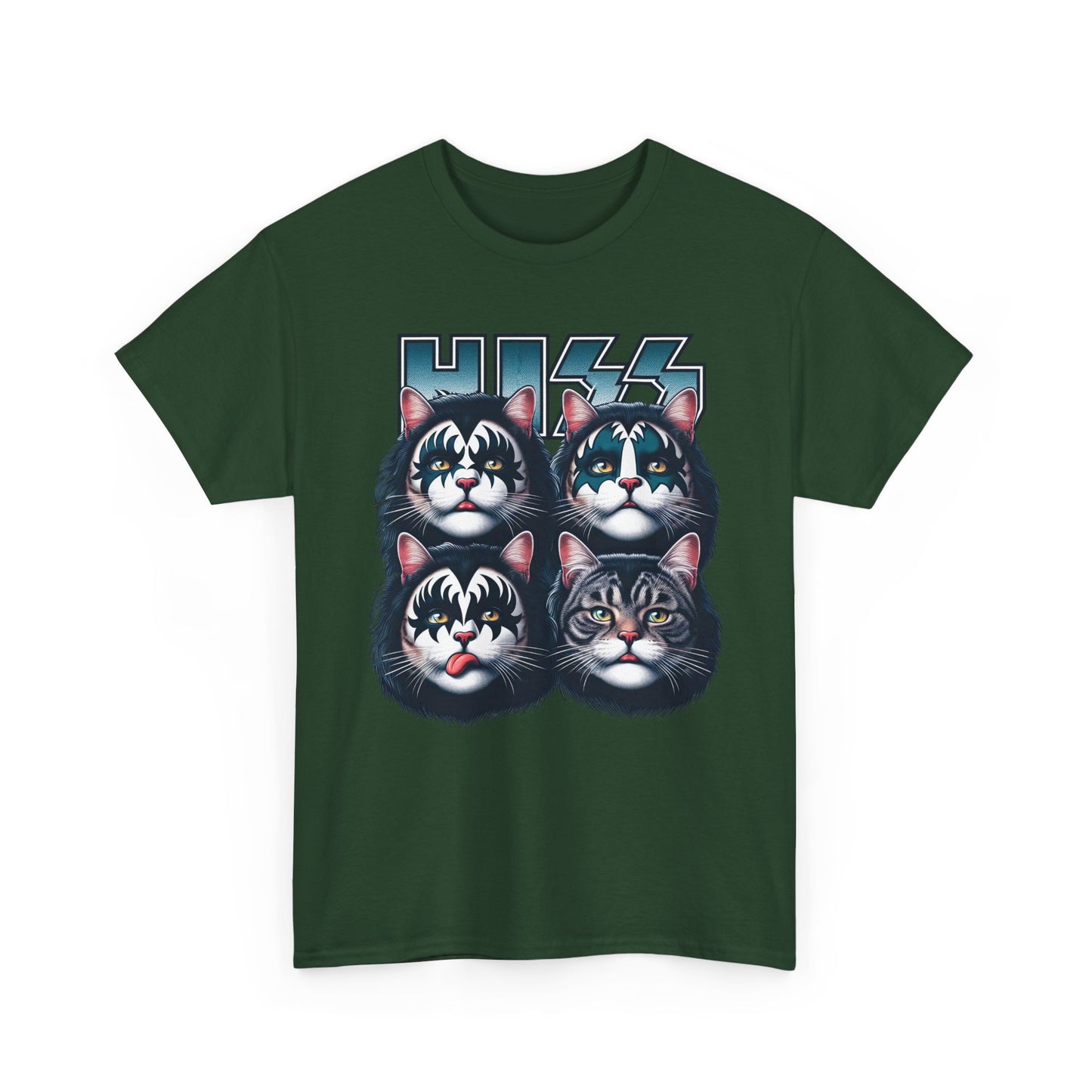 KISS-Style Rock Cat Band T-Shirt